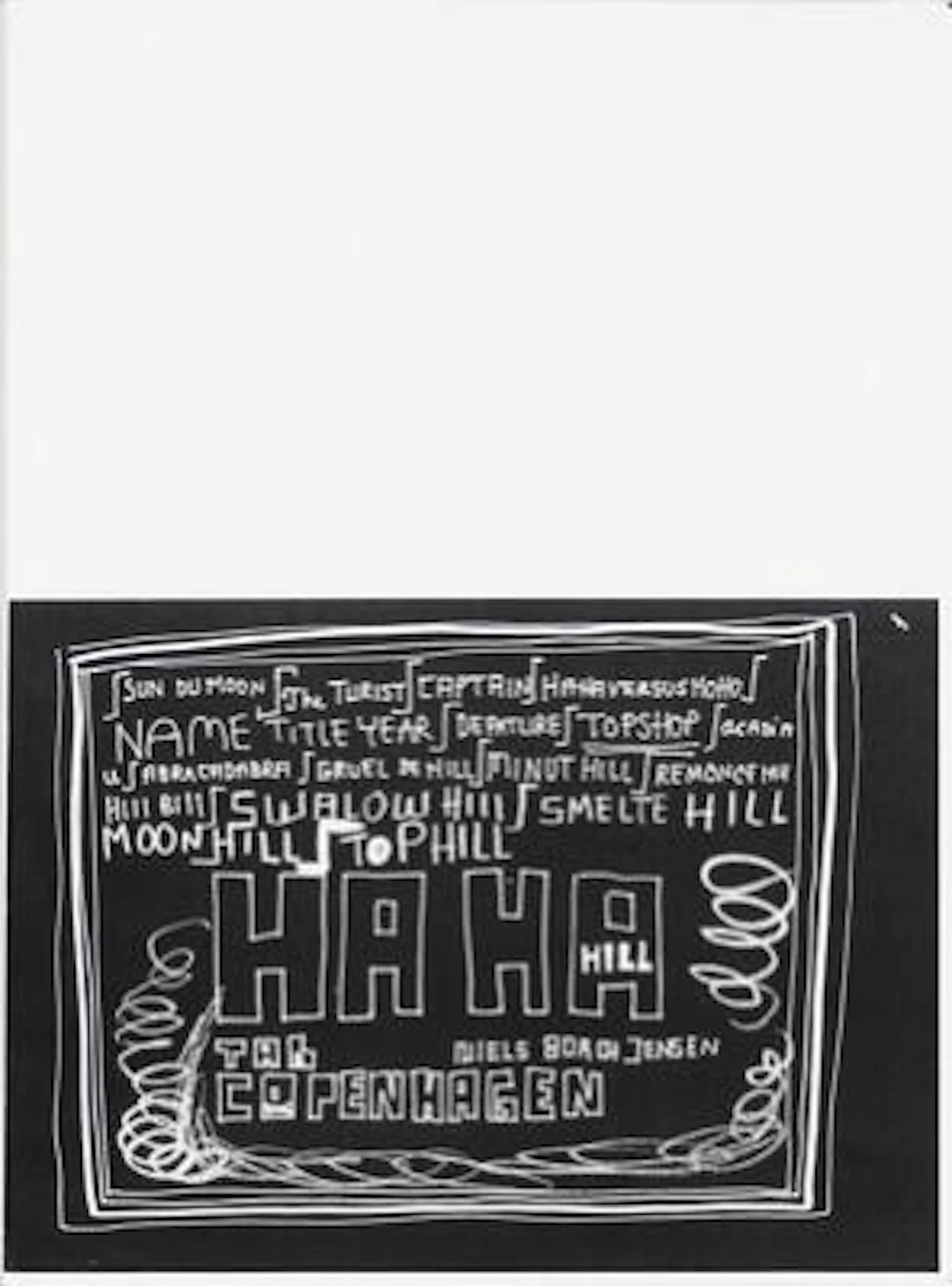 Tal R: "Ha Ha Hill", 2005. Portfolio with 12 compositions. Etchings.