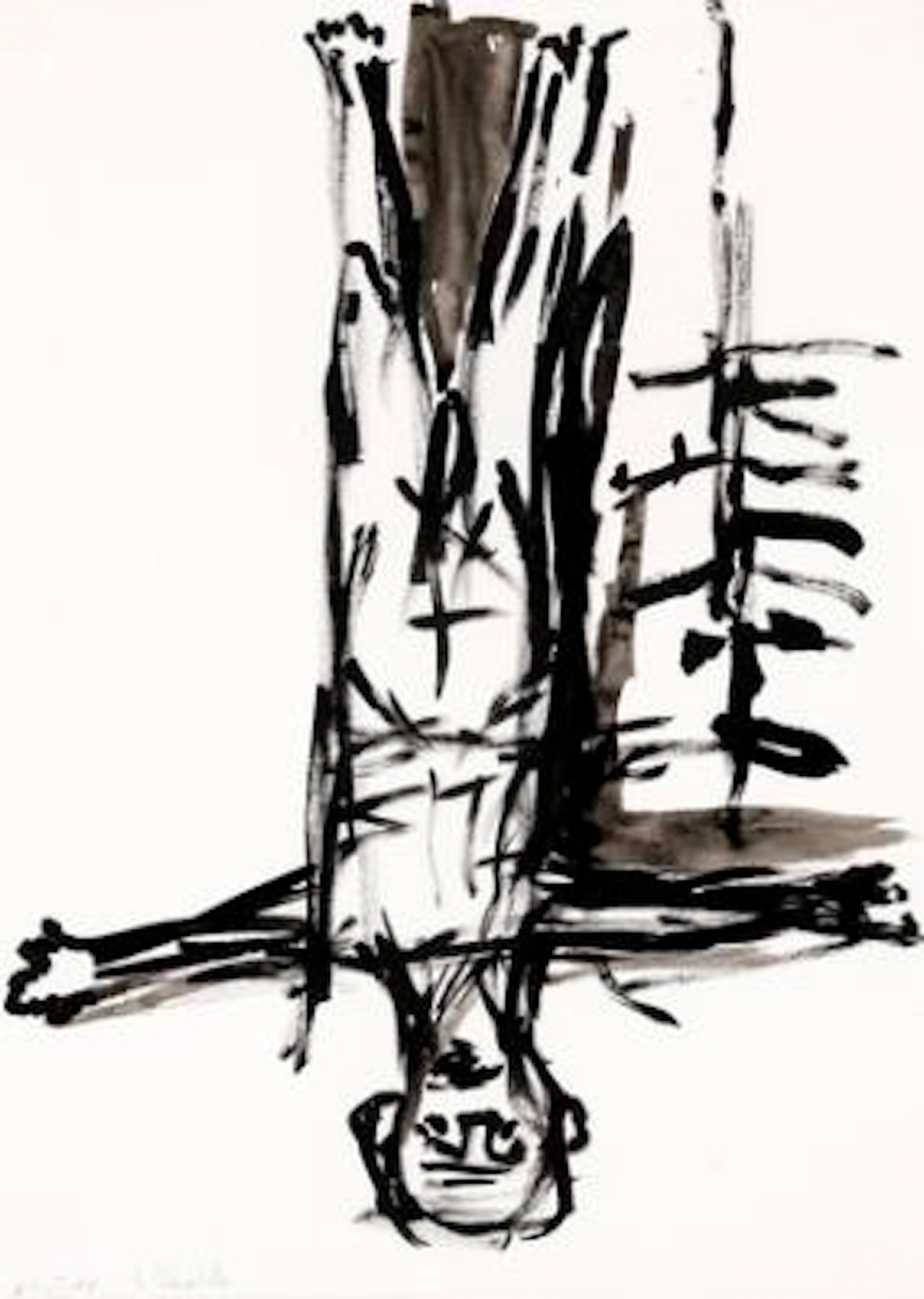 Georg Baselitz: Untitled, 1984. Signed G. Baselitz, 20.I. 84. Indian