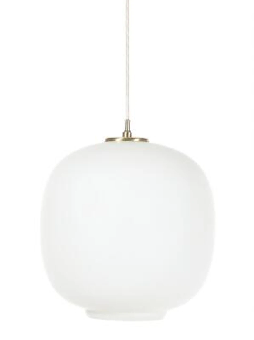 Vilhelm Lauritzen: Pair of pendant lamps with frosted opal glass shades.