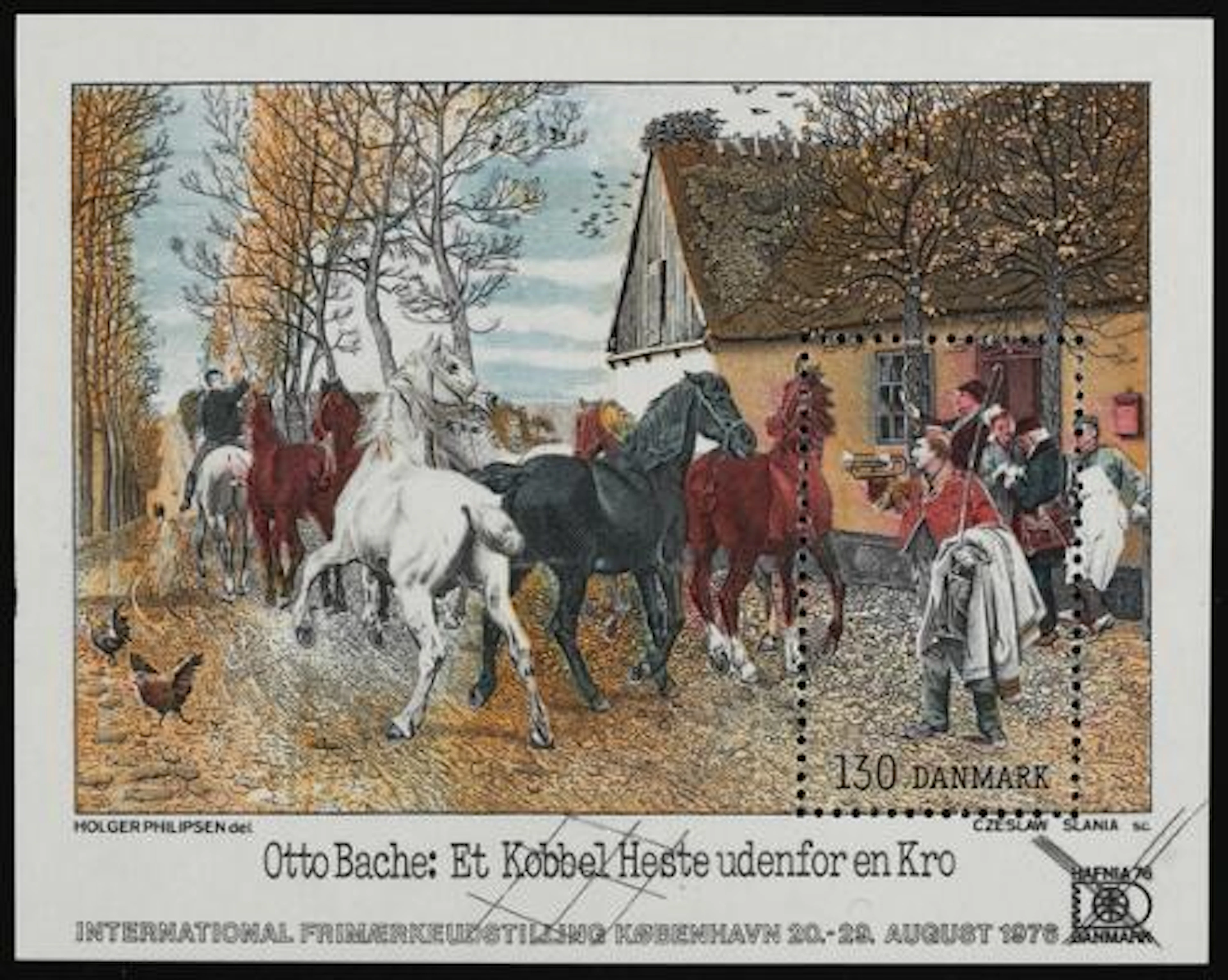 1976. HAFNIA block issue. So called "SPIDER-VARIETY". Very rare and