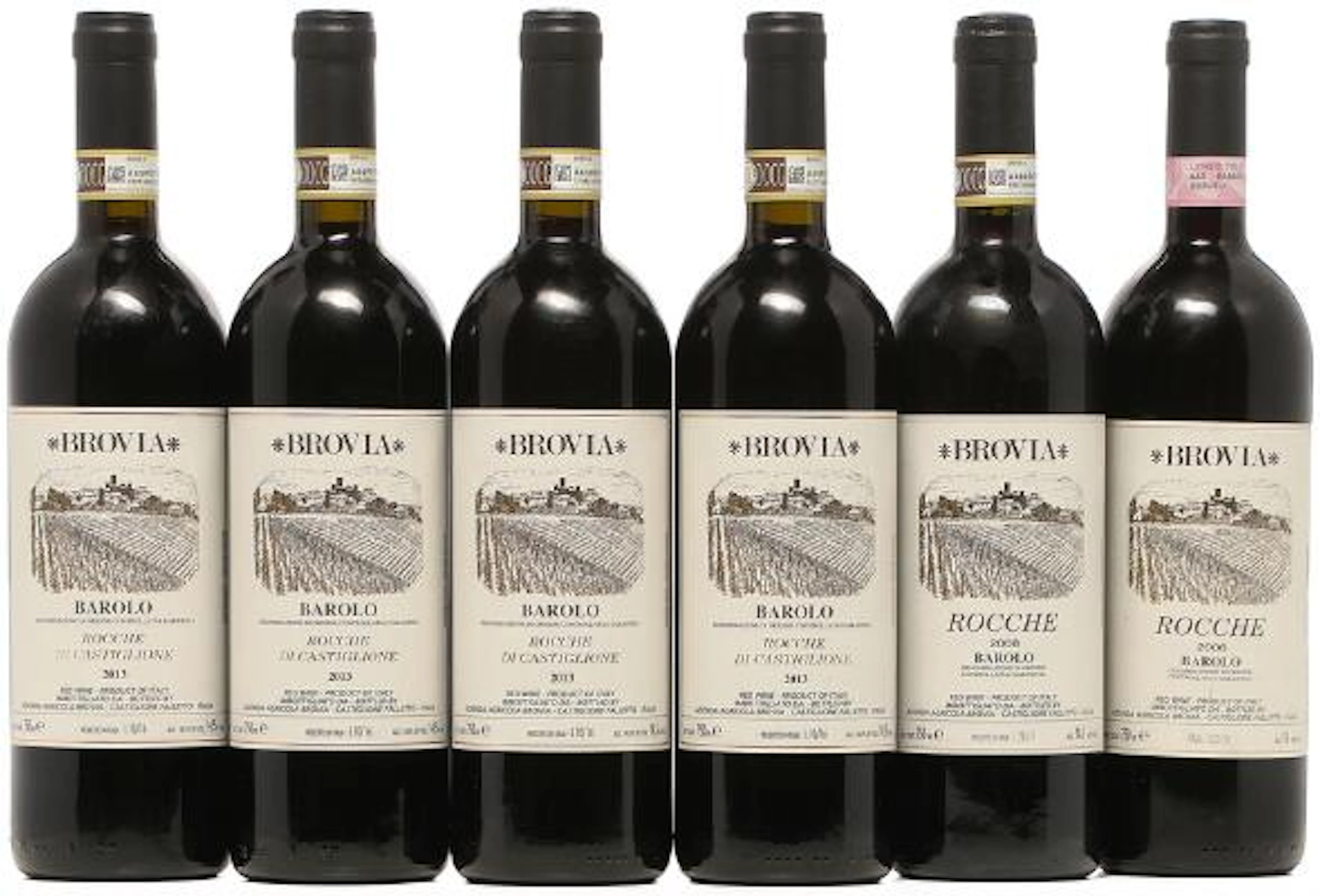 4 bts. Barolo "Rocche di Castiglione", Brovia 2013 A (hf/in). etc.