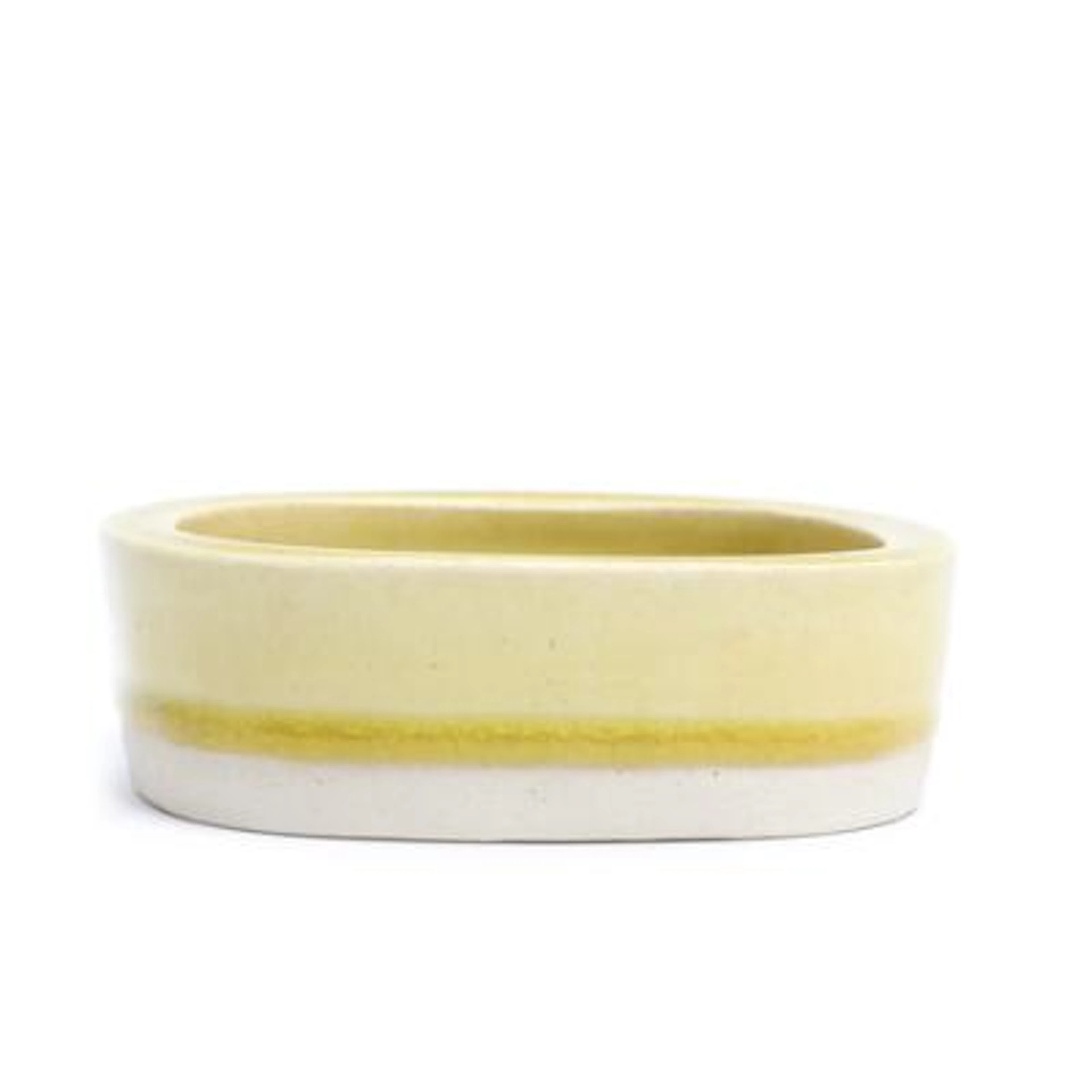Christian Poulsen: Square stoneware bowl with rounded corners. Decorated