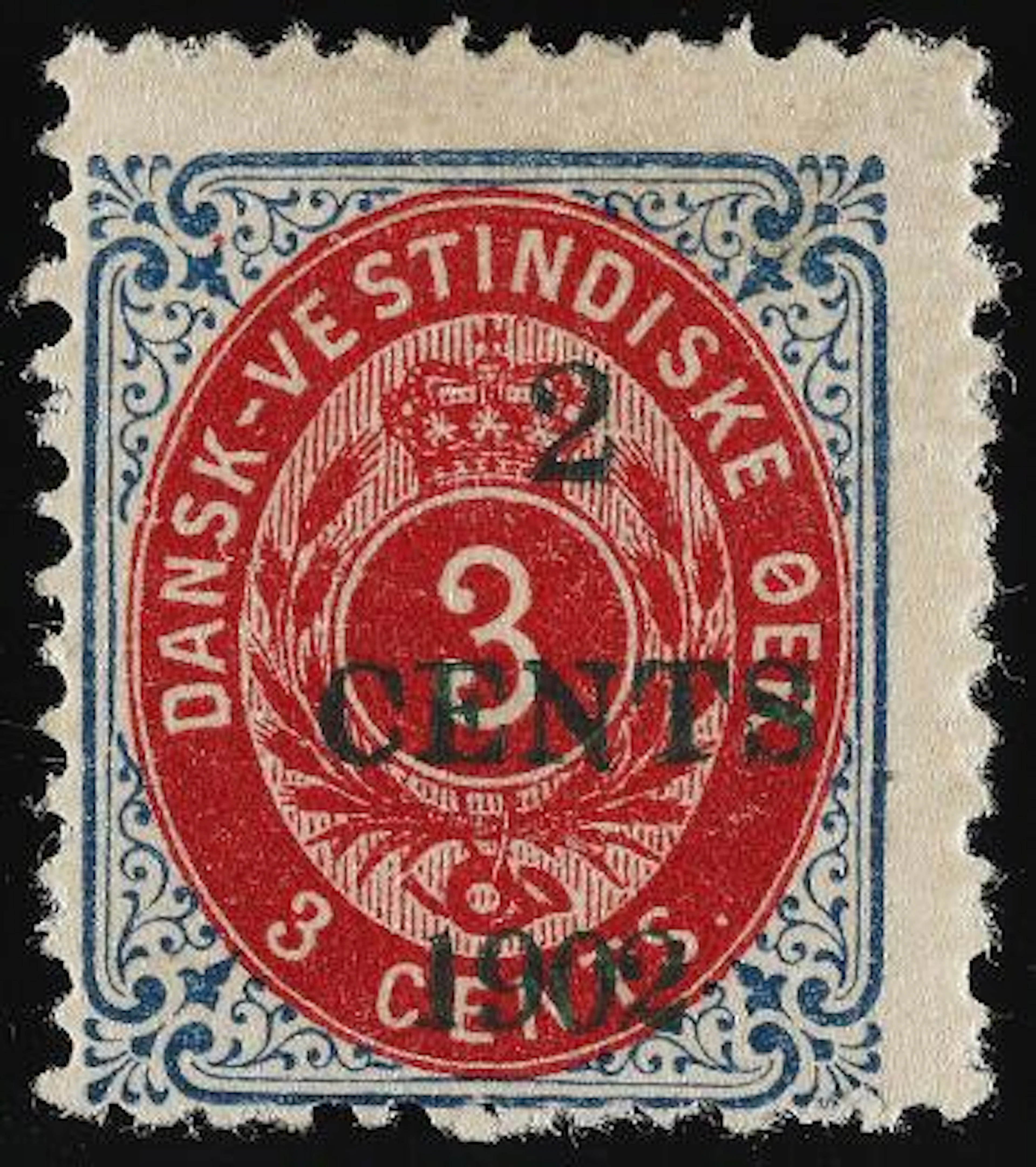 1902. Local Overprint, 2/3 cents. GREEN OVERPRINT. Pos. 13. Very rare