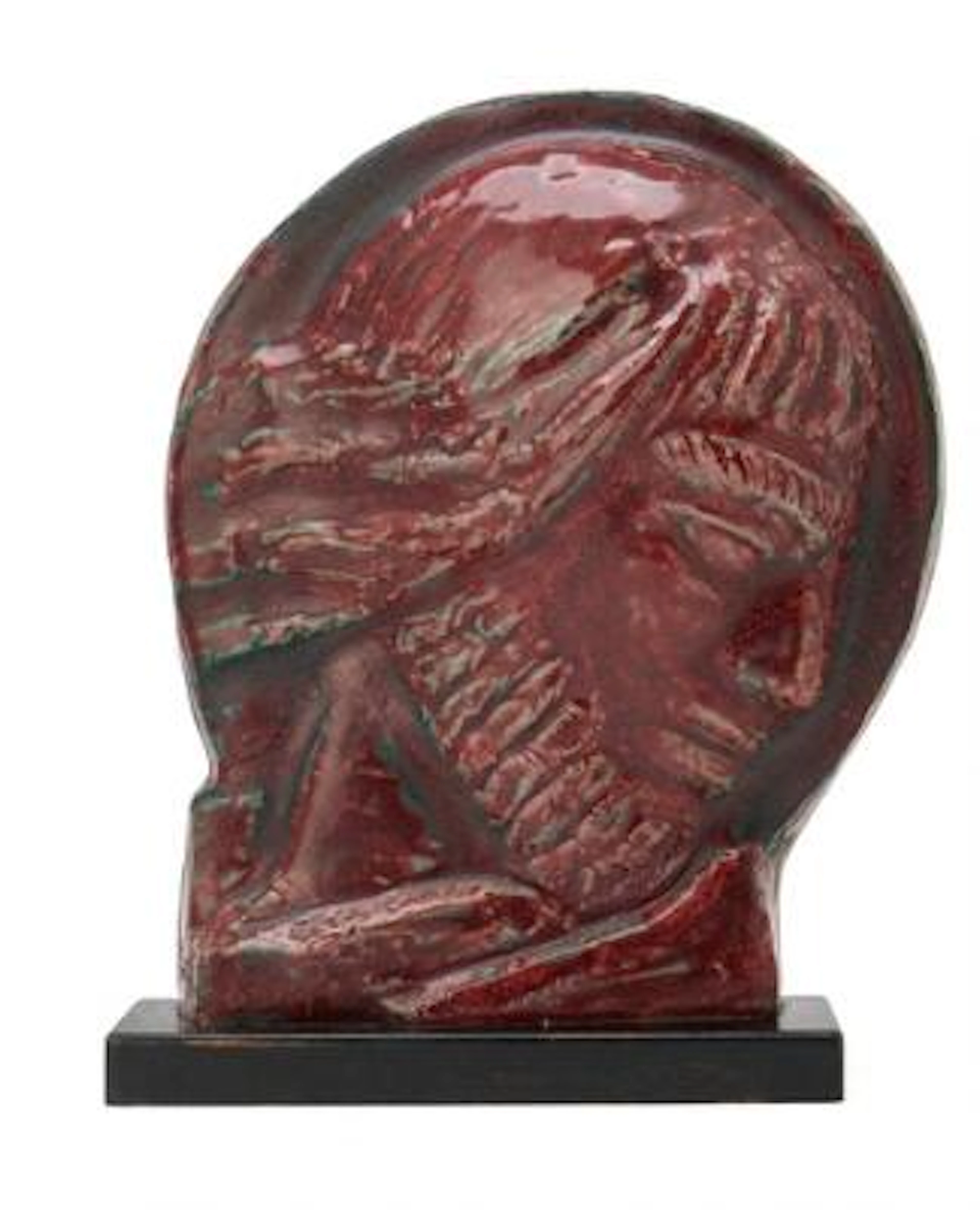 Jais Nielsen: “The Kiss of Judas”. Stoneware relief. Signed Jais.
