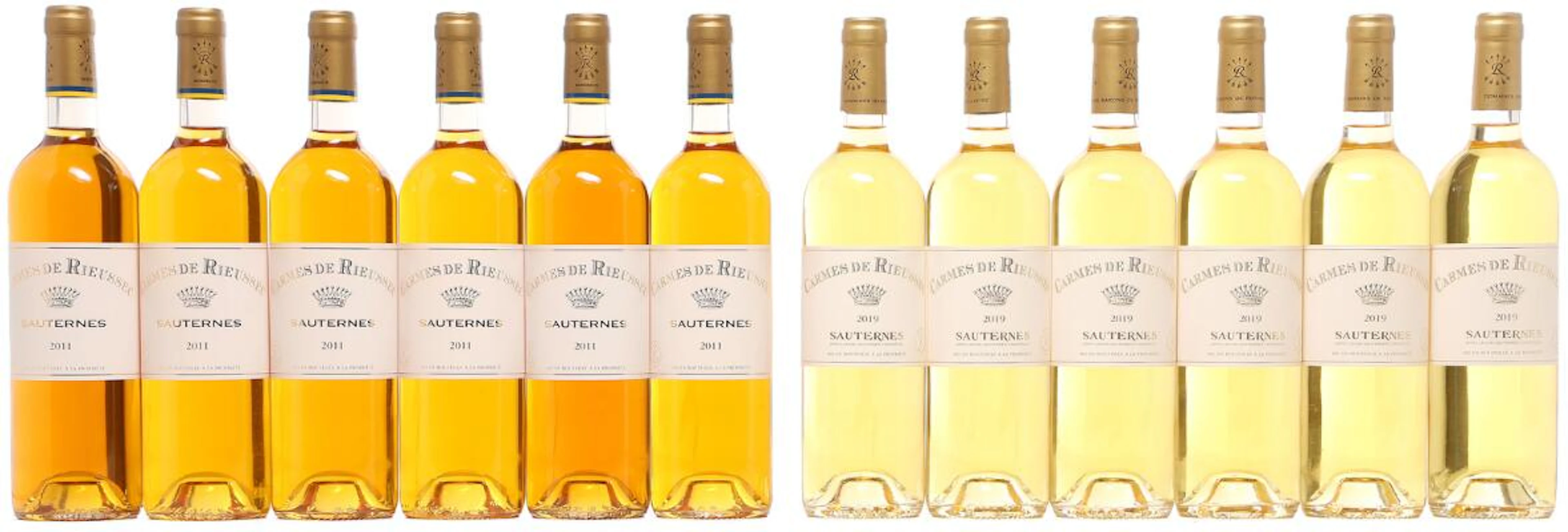 6 bts. Carmes de Rieussec, Sauternes 2011 A (hf/in). Oc. etc. Total