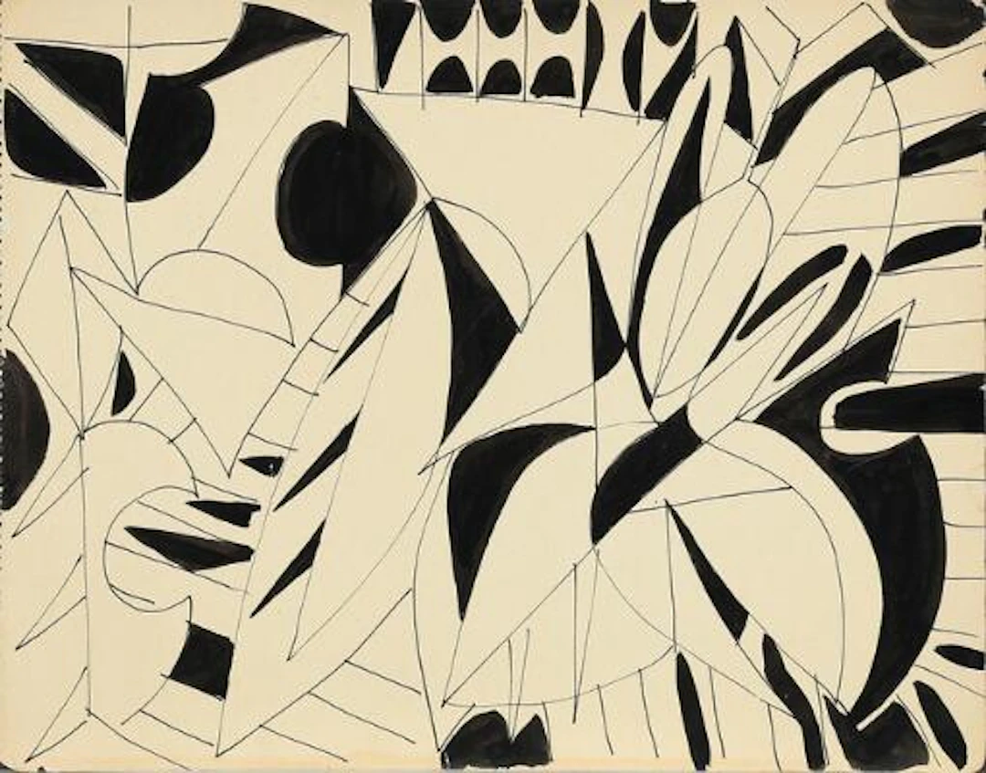 Richard Mortensen: Page from the sketchbook "Ballet des Ombres", 5-8/7