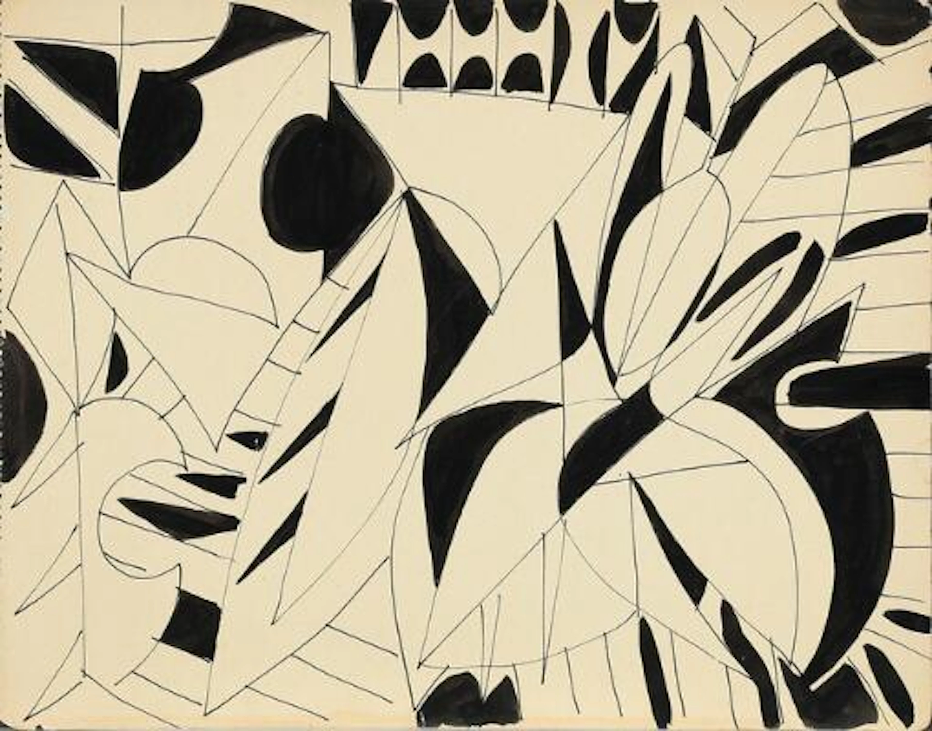 Richard Mortensen: Page from the sketchbook "Ballet des Ombres", 5-8/7