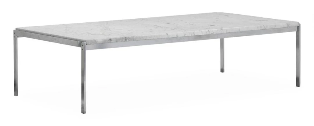 Poul Kjærholm: “PK-64”. Rectangular coffee table with chromed steel