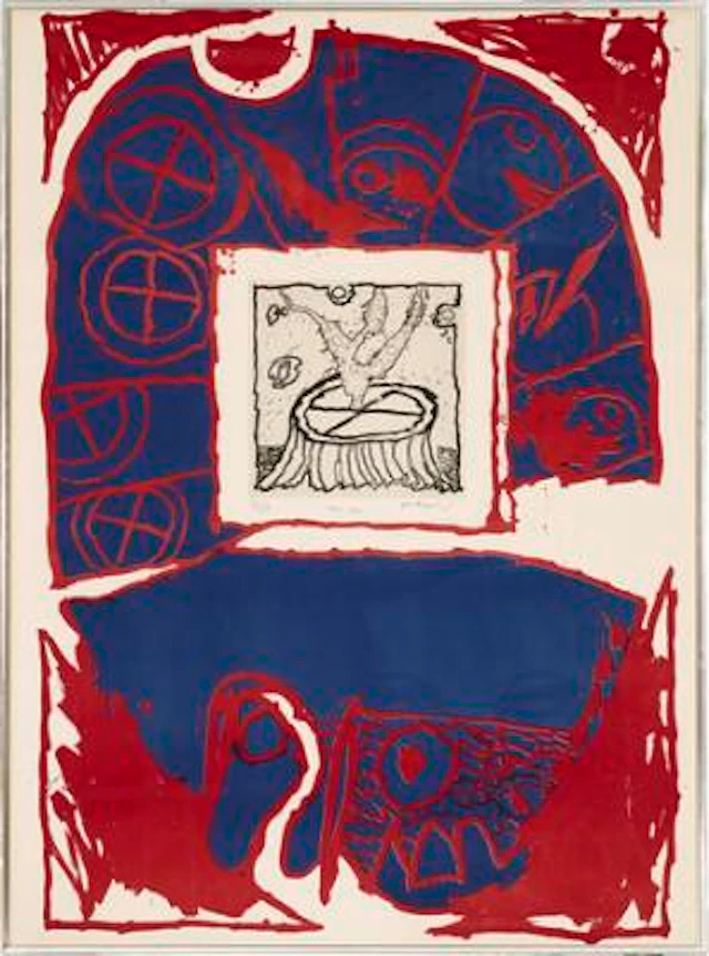 Pierre Alechinsky: "Mat". Signed Alechinksy 1975, 31/50. Lithograph