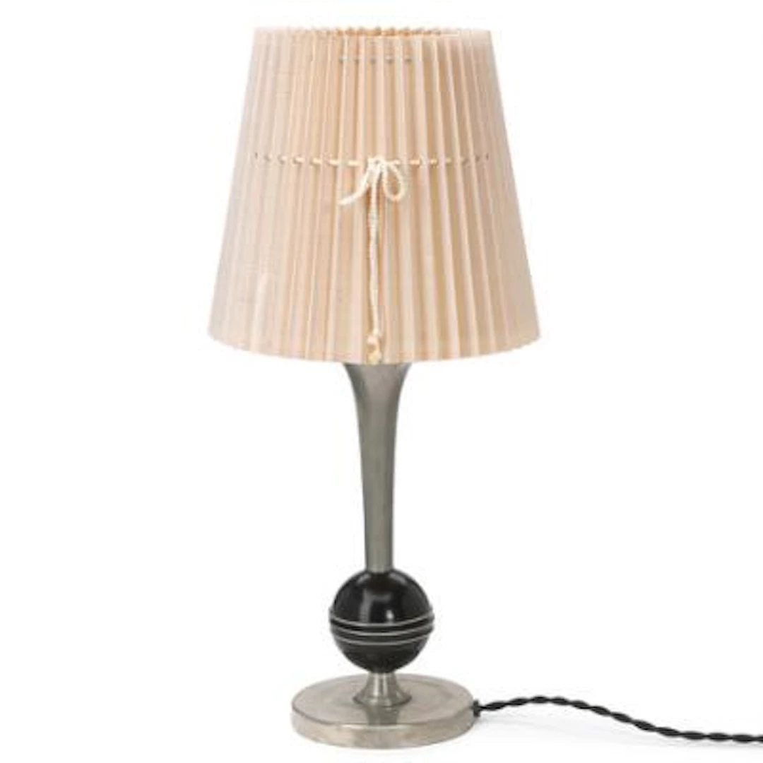 Swedish design: "Saturnus". Table lamp in tin with spherical piece