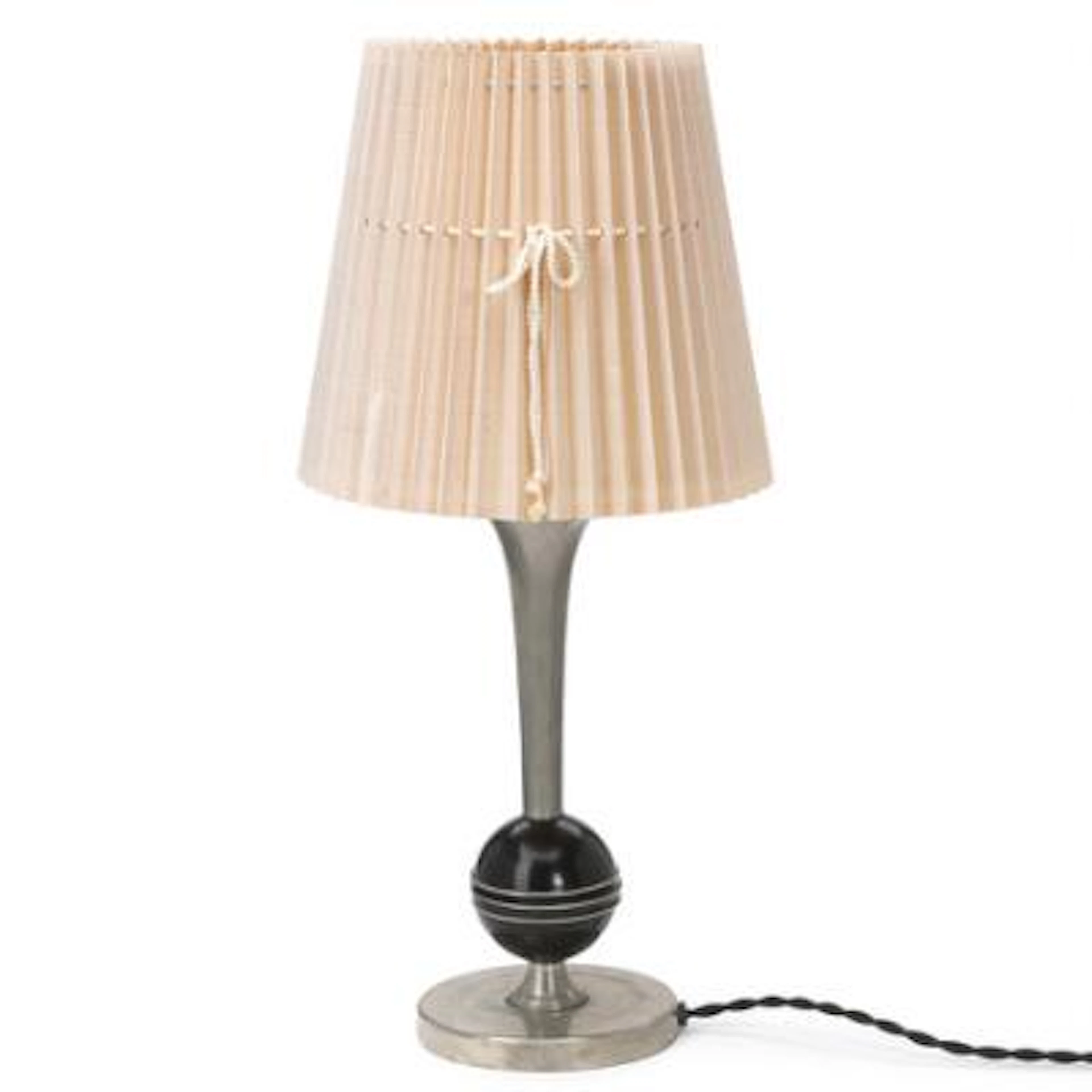 Swedish design: "Saturnus". Table lamp in tin with spherical piece