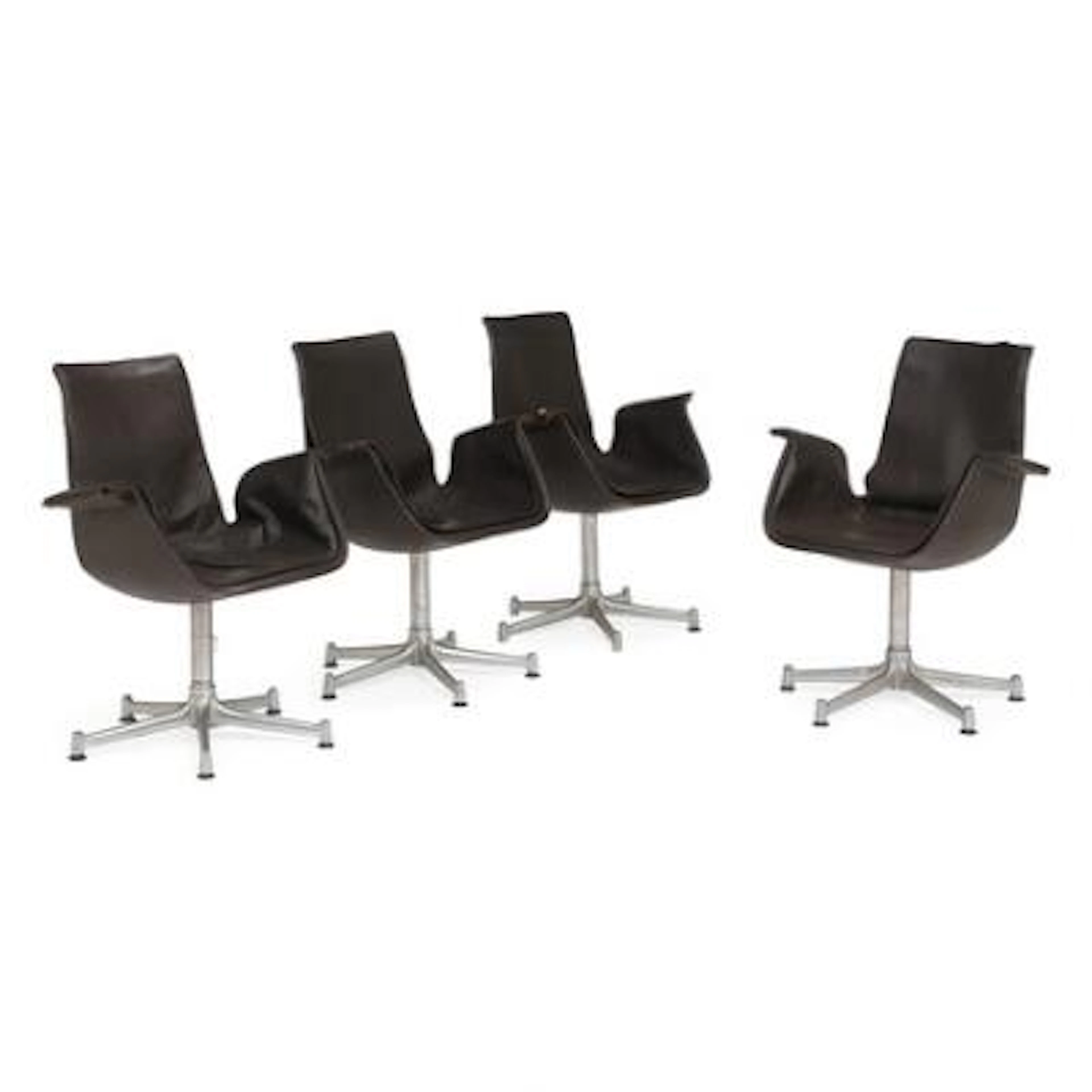 Preben Fabricius, Jørgen Kastholm: A set of four armchairs with aluminium