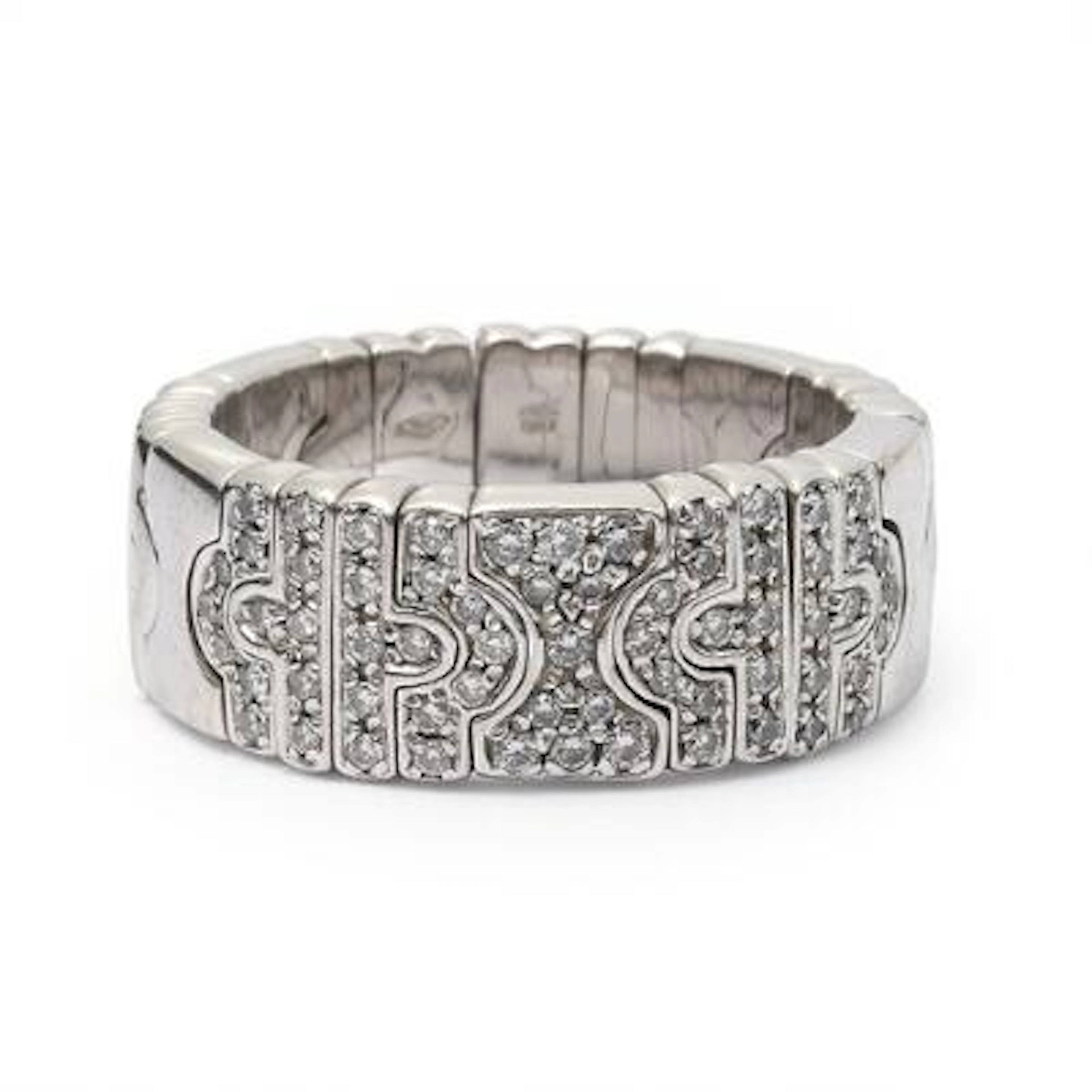 Bulgari: A "Parentesi" diamond ring set with diamonds, mounted in