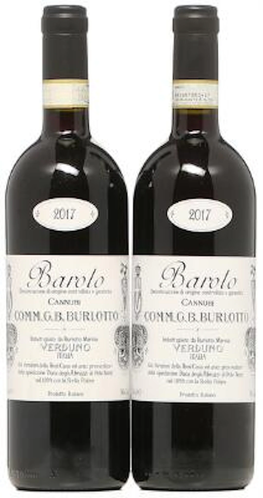 2 bts. Barolo, "Vigneto Cannubi", Burlotto 2017 A (hf/in). – Bruun
