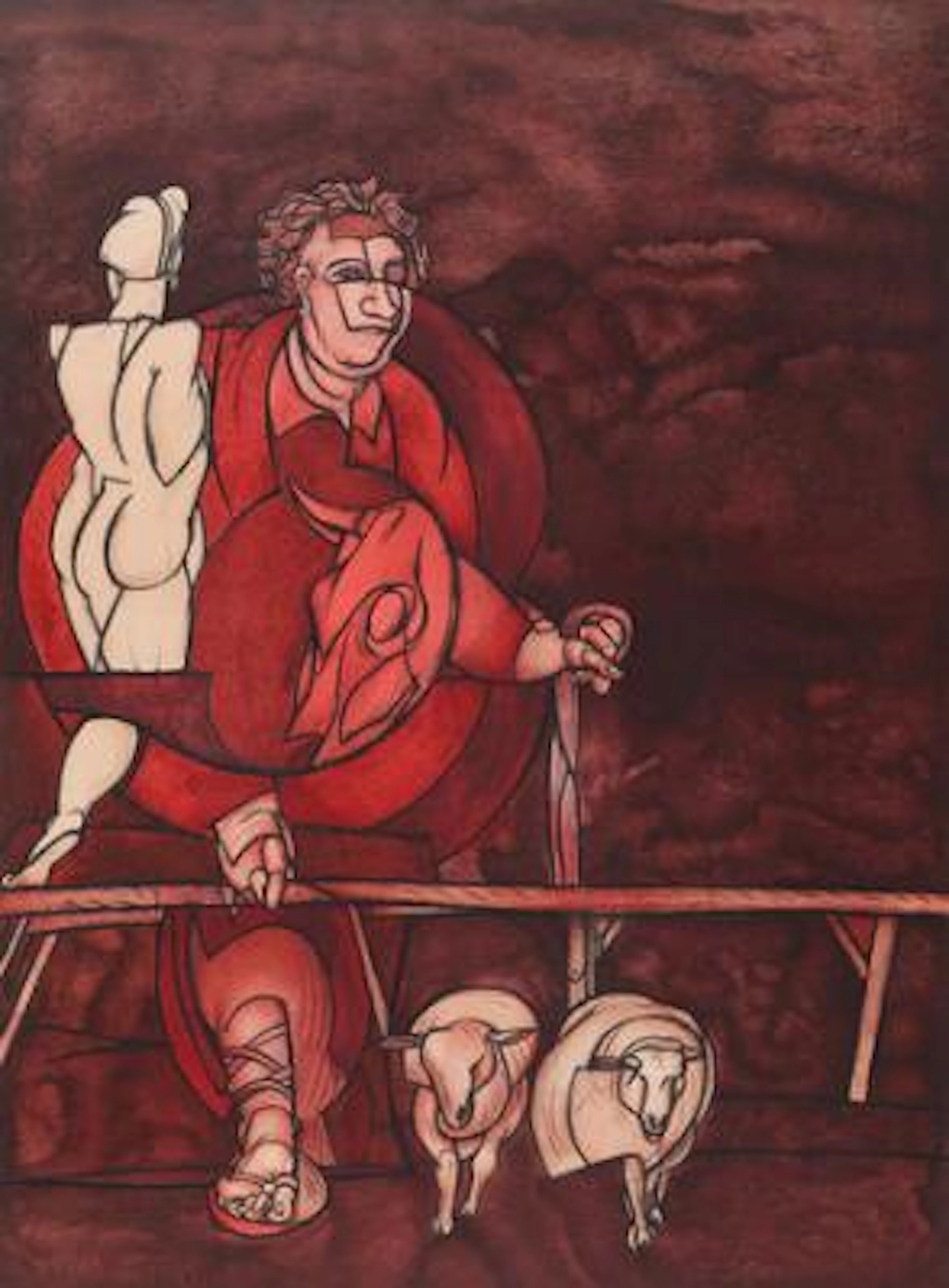 Valerio Adami: "Thorvaldsen" a.o. Signed Adami, respectively 9/75