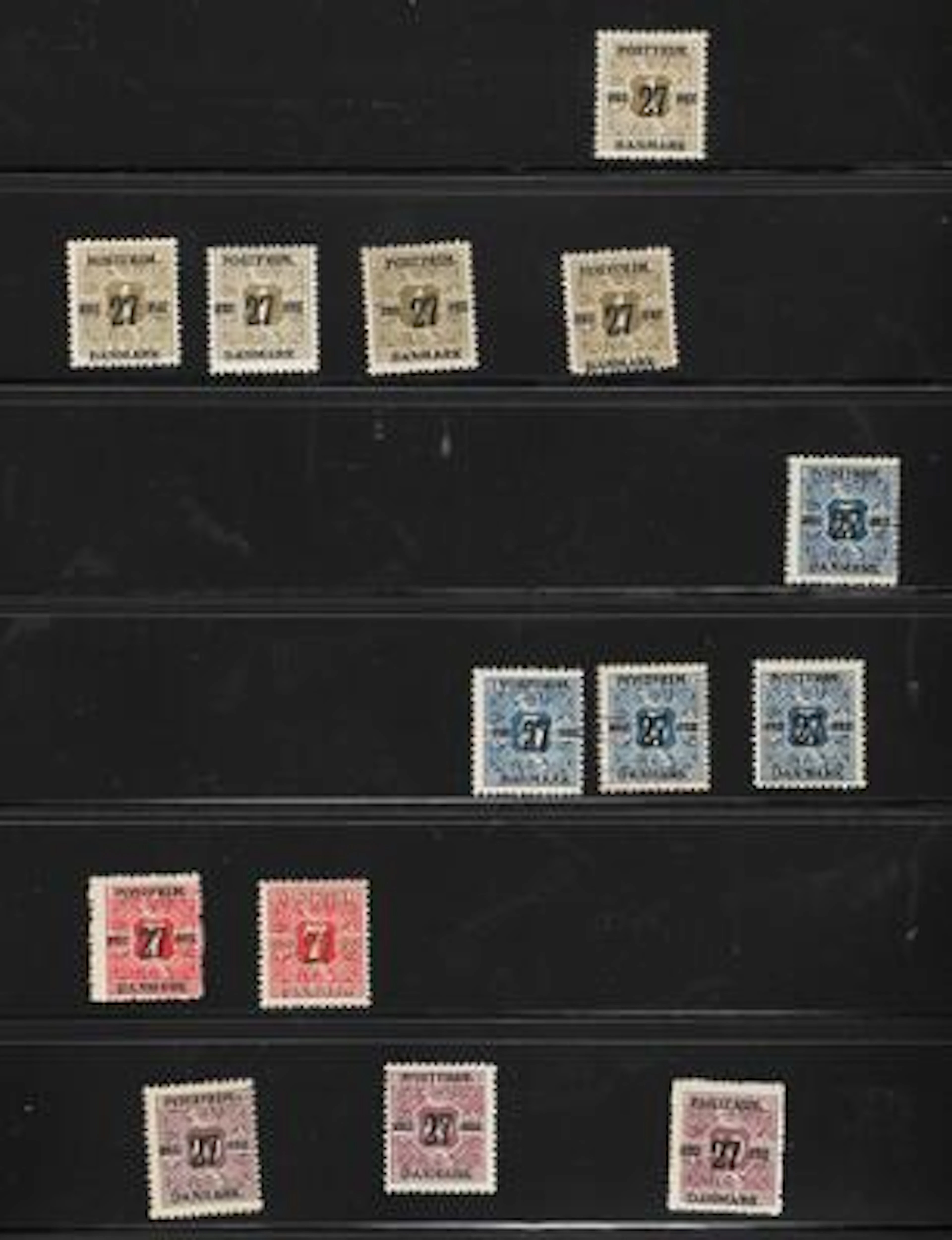 Denmark. 1918. 27 Øre Surcharges. Fantastic accumulation on stockpages