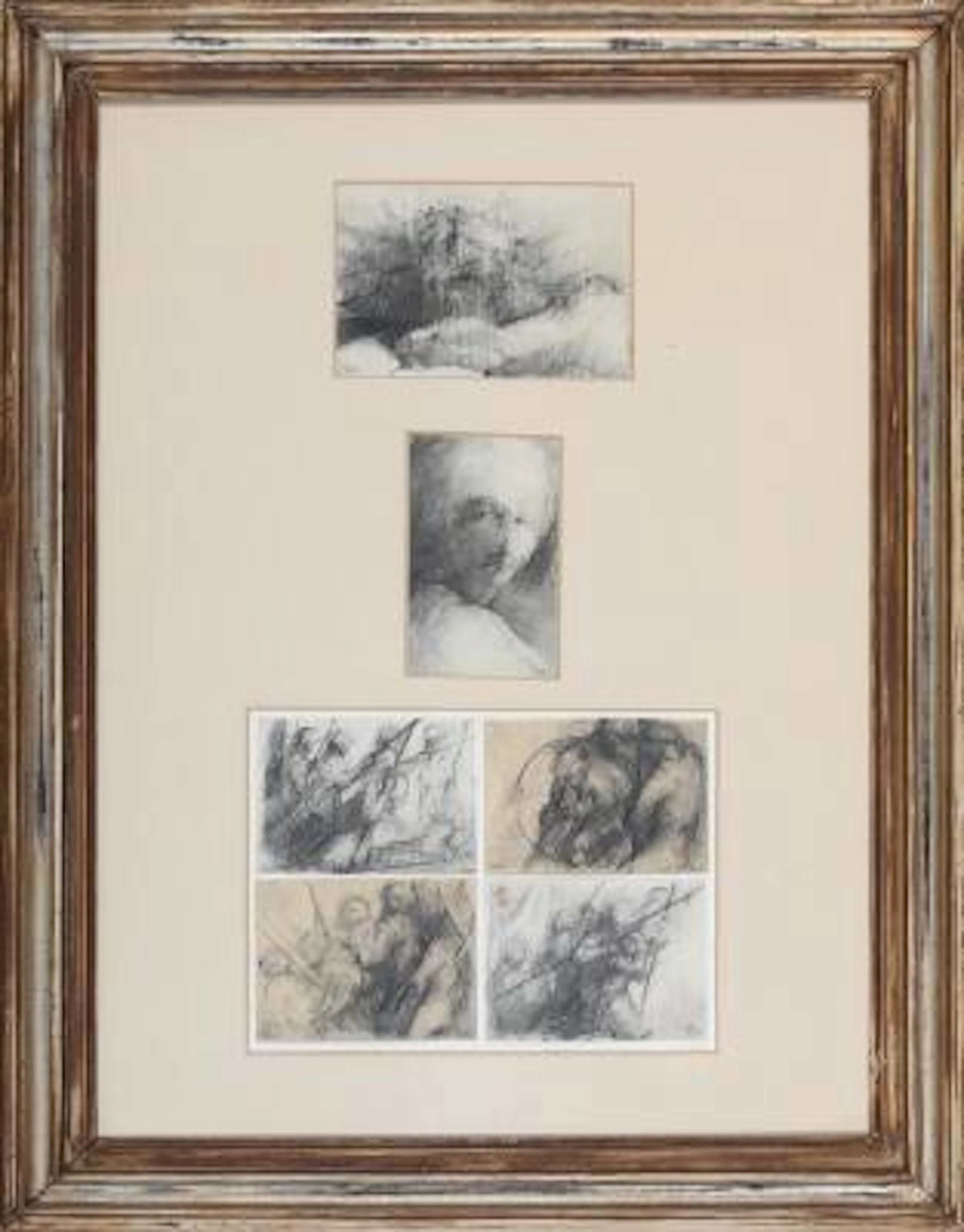 Jørgen von Hahn: Two compositions. Signed Hahn. Pencil on paper. Sheet