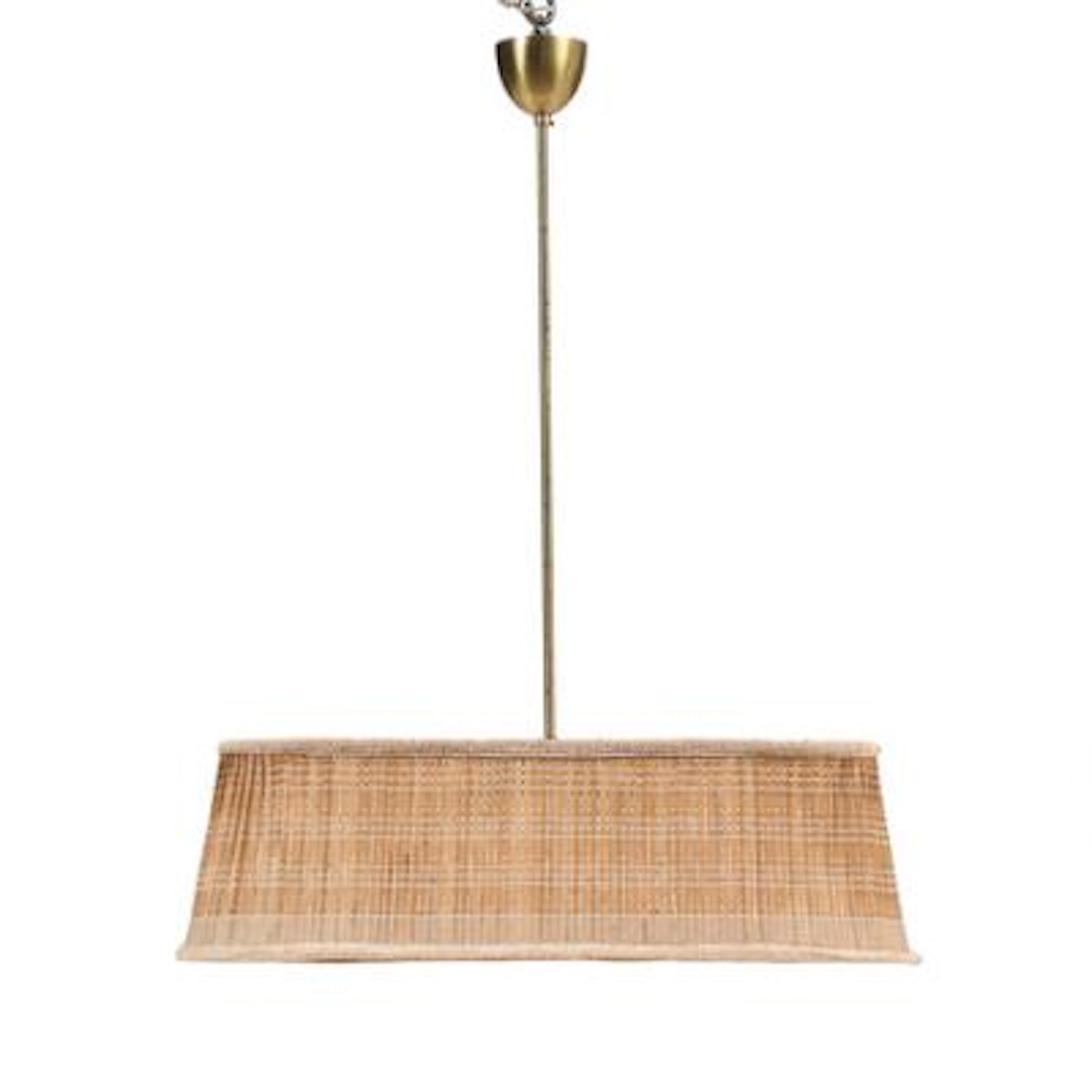 Scandinavian design: Pendant with stem of patinated brass. Two lights.
