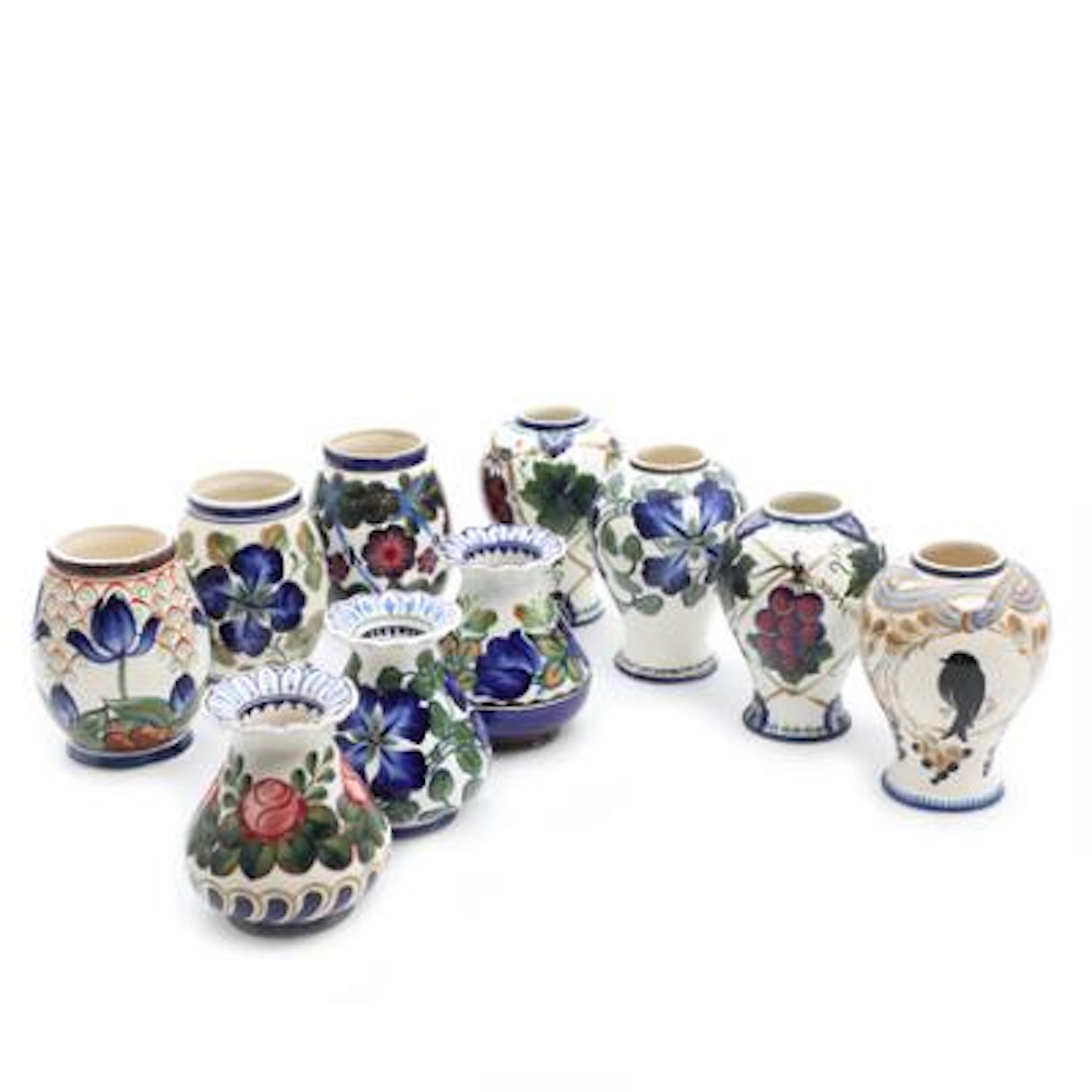 Harald Slott-Møller: A selection of Aluminia faience vases. H. 15-18