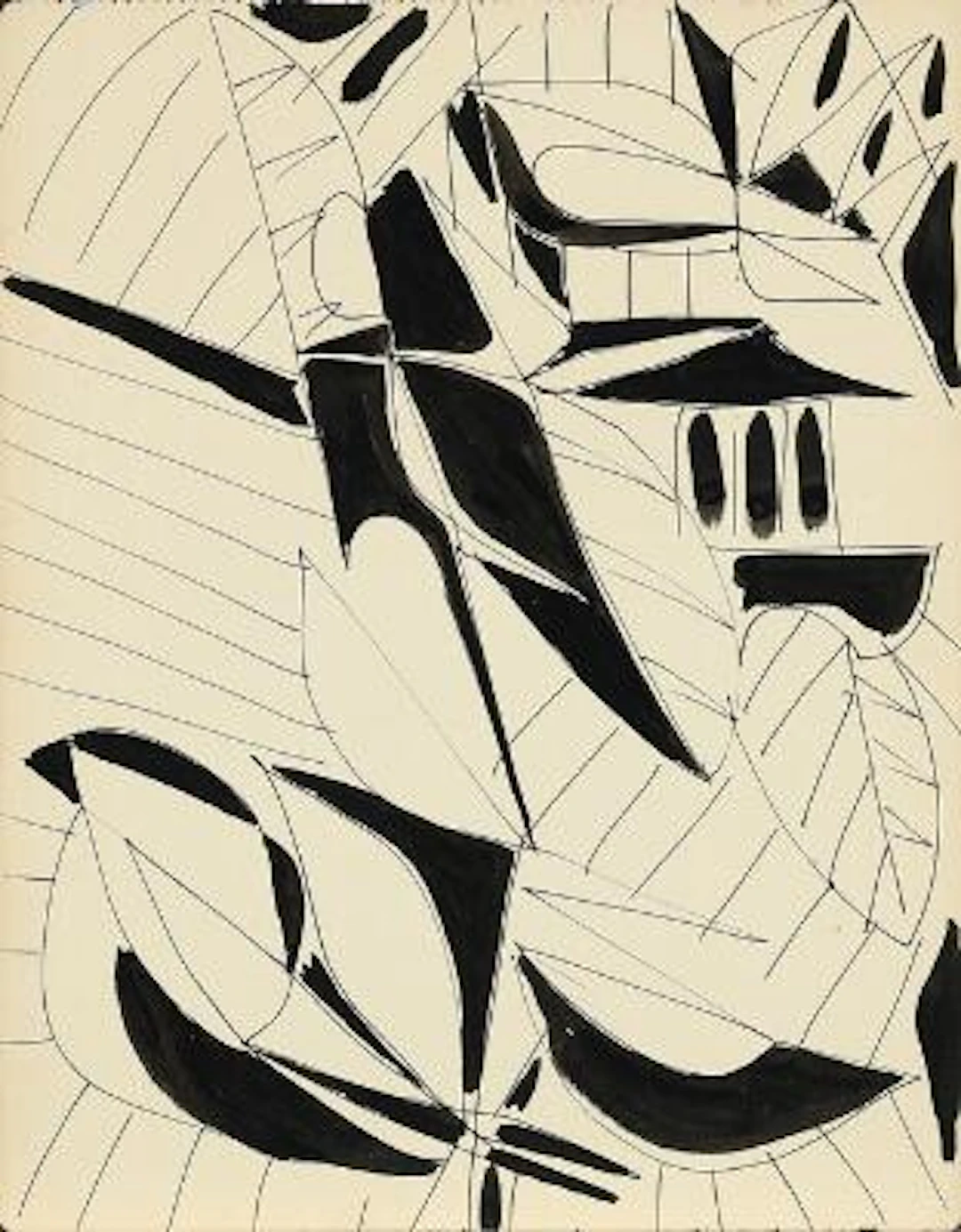 Richard Mortensen: Page from the sketchbook "Ballet des Ombres", 5-8/7