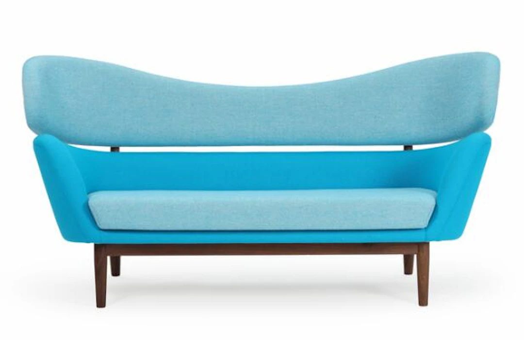 Finn Juhl: “Baker sofa”. Three-seater sofa with walnut frame, upholstered