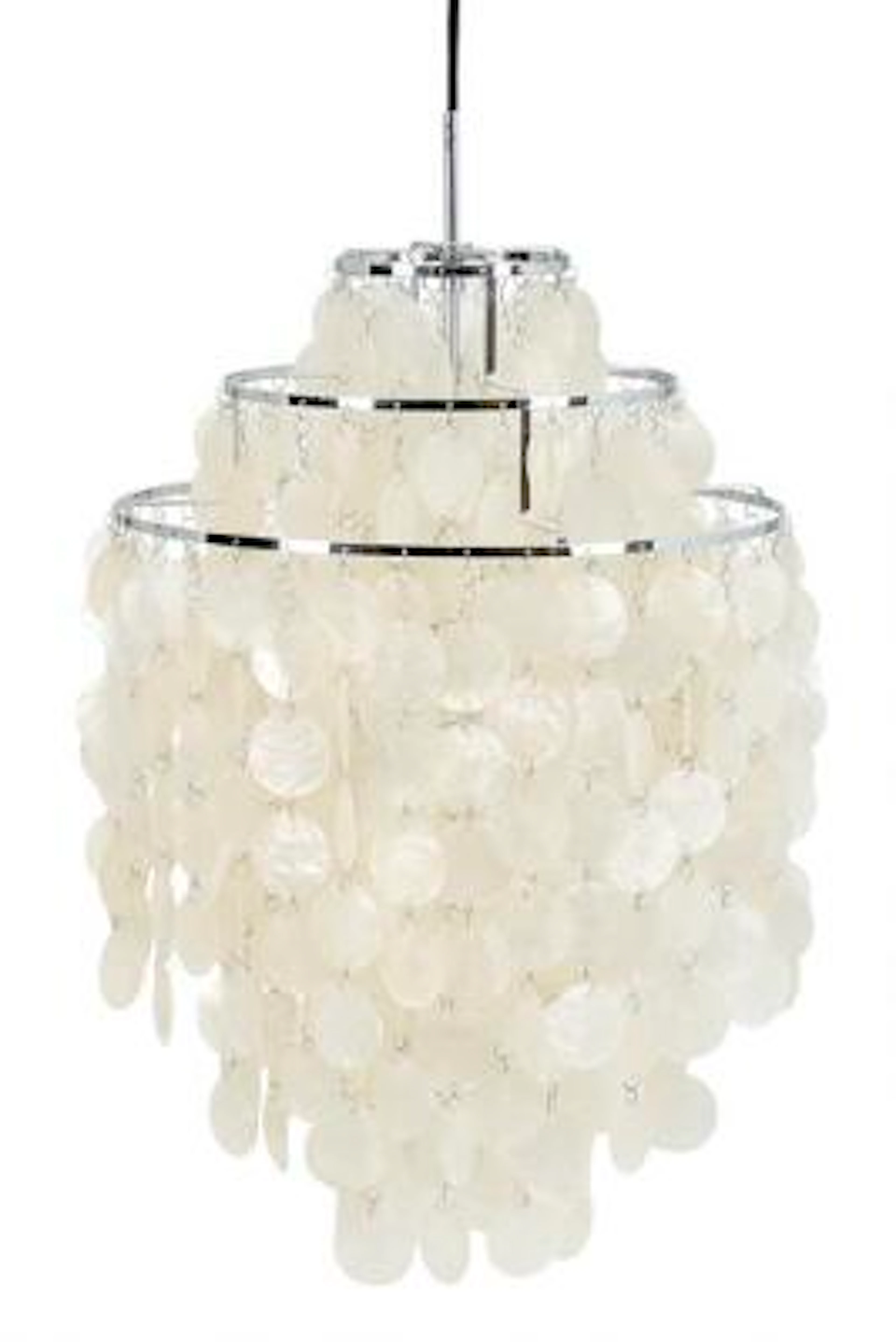 Verner Panton: "Fun". Pendant with chromed metal frame. Mother of