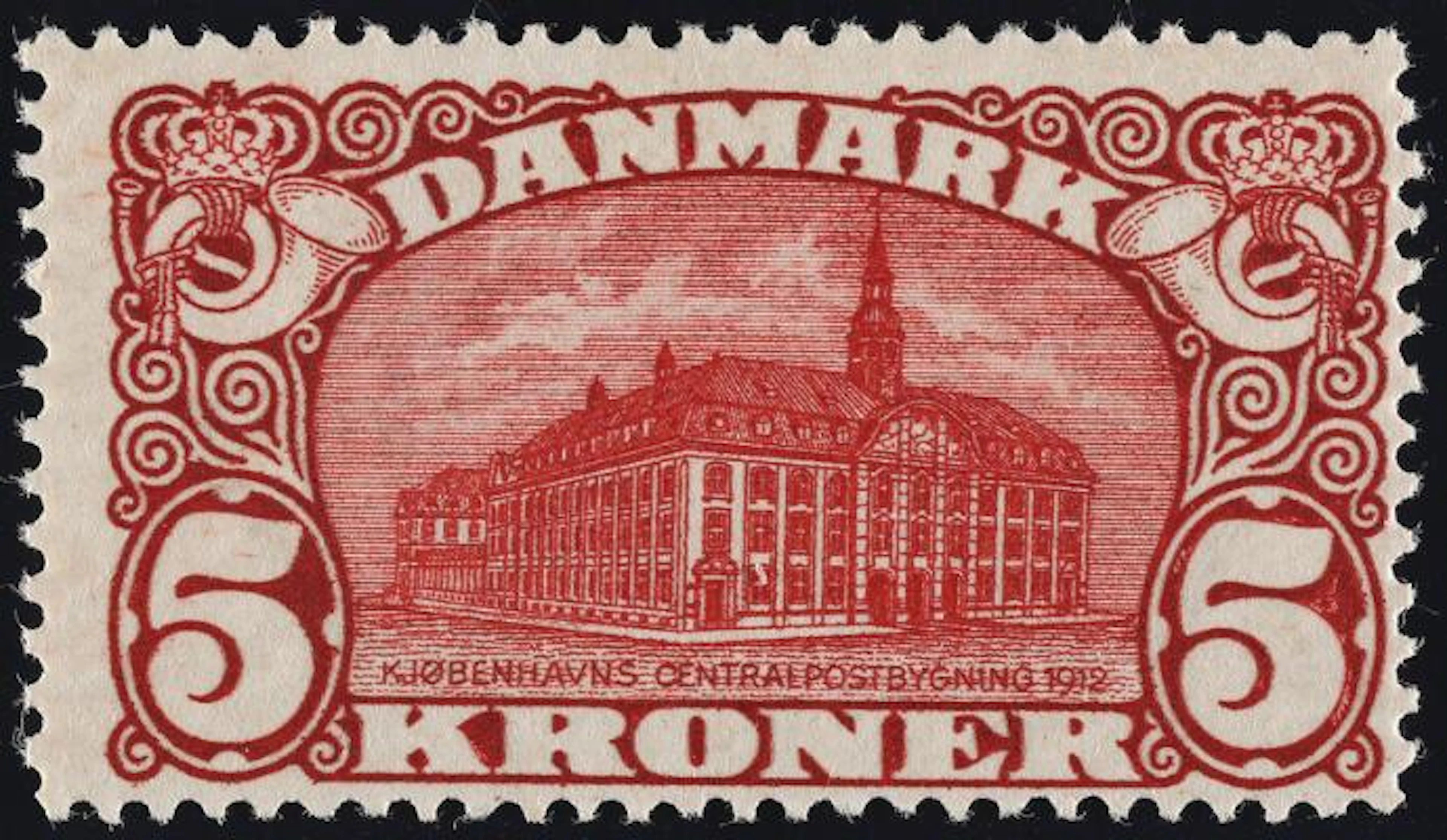 1912. General Post Office. 5 Kr. brown red. Perf. 12 3/4, wmk. Crown.