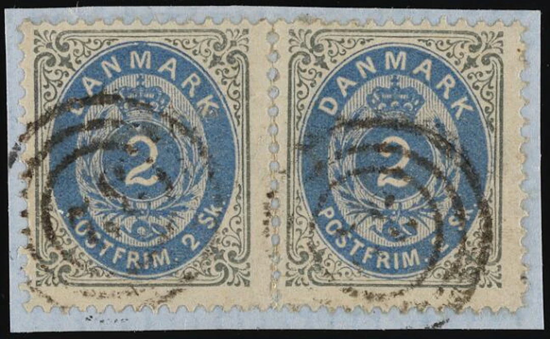 1870. 2 sk. 8.print. Pos. A77-78. Beautiful pair wuith INVERTED +