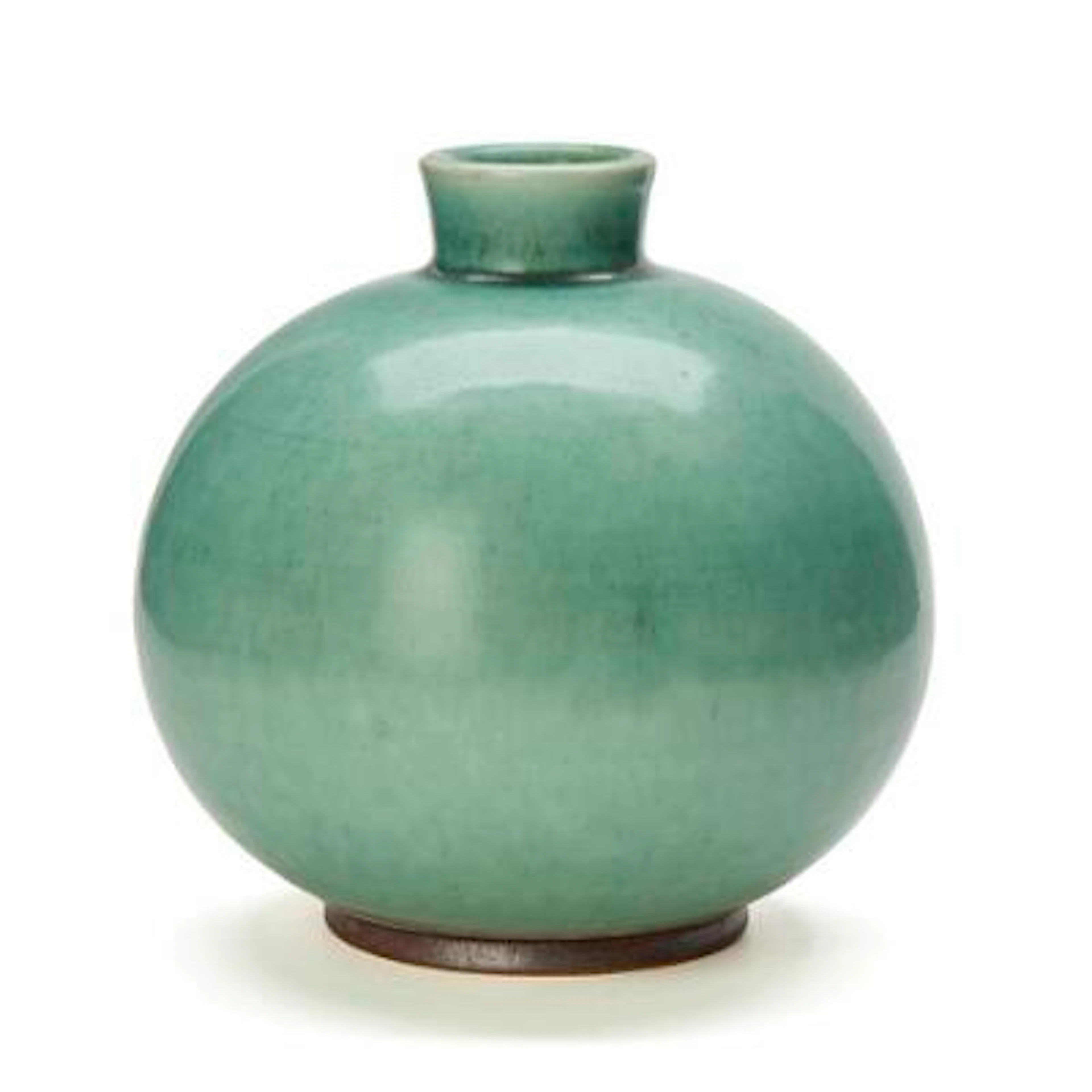 Saxbo: An early round stoneware vase modelled with narrow mouth. H.