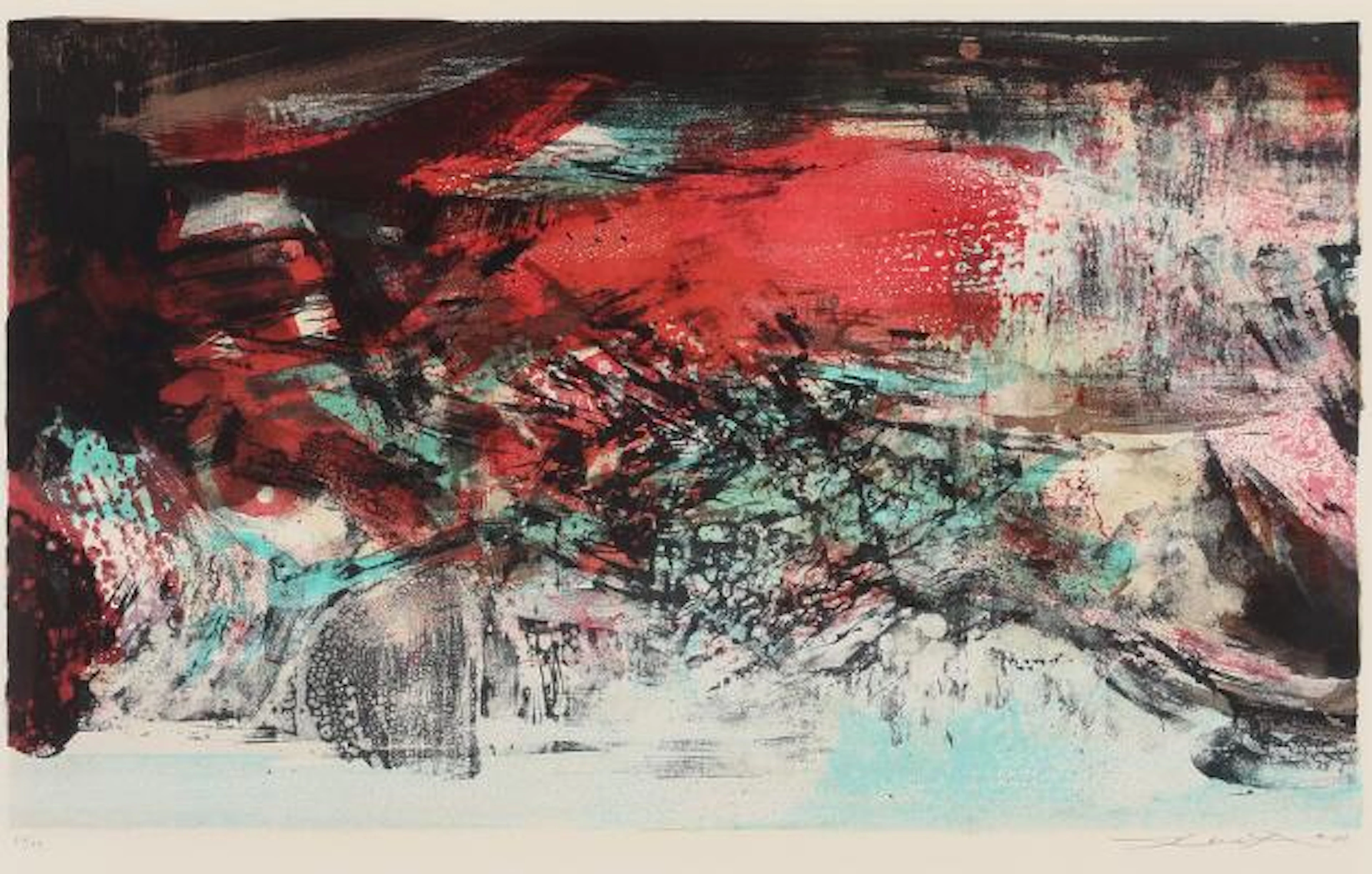 Zao Wou-Ki: “À la gloire de l'image et Art poétique”, 1976. Signed