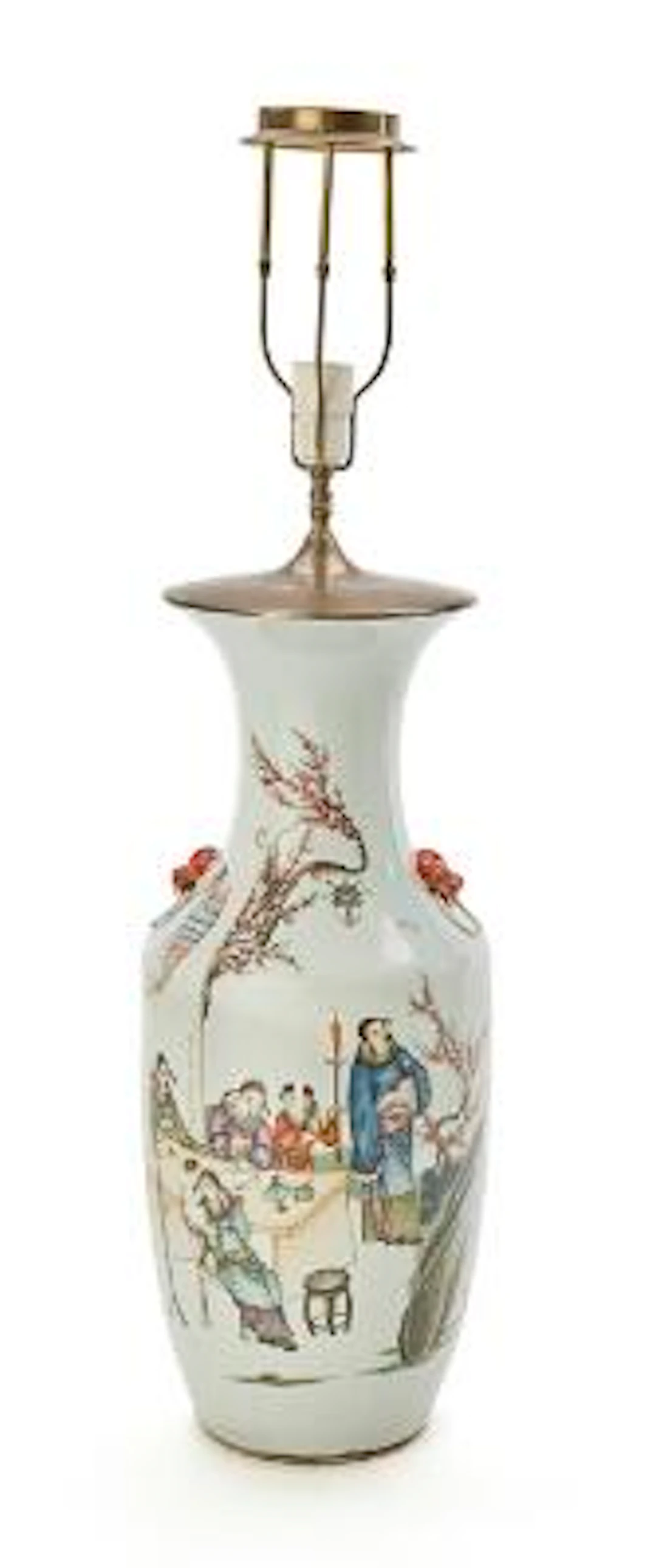 Chinese porcelain vase, decorated in colours with figures. Remade