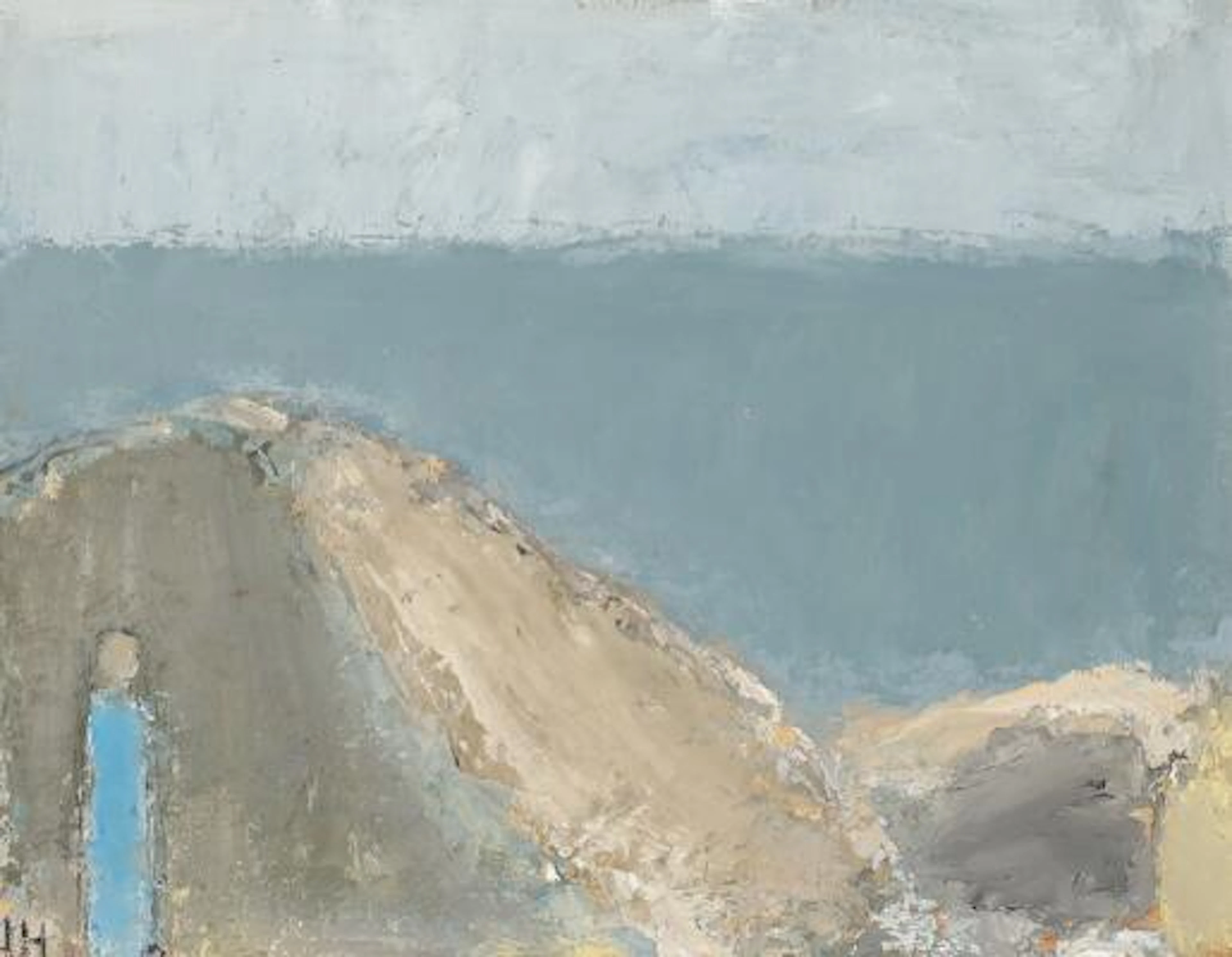 Johannes Hofmeister: "Landscape, Rubjerg". Signed JH. Oil on masonite.