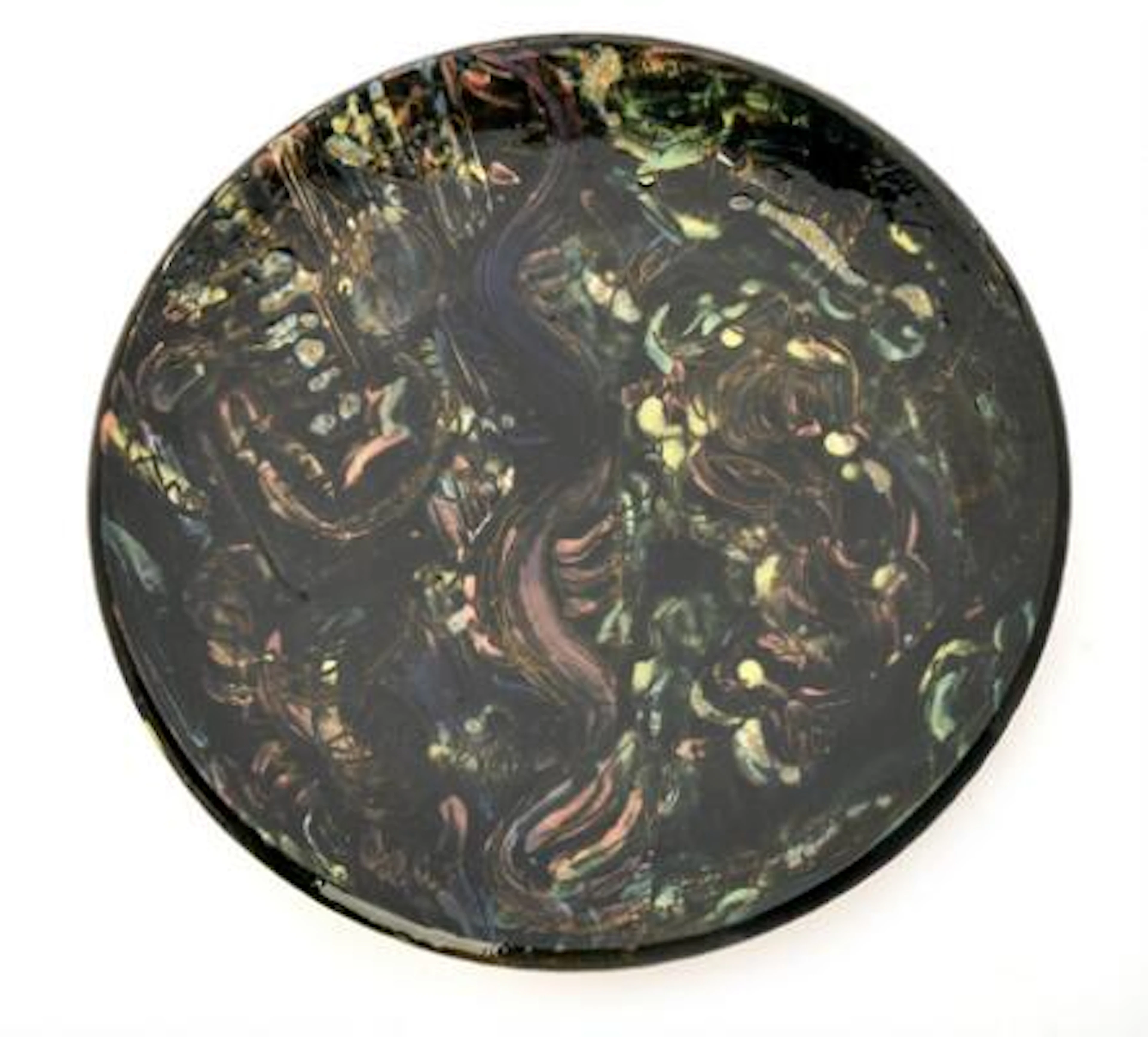 Lene Adler Petersen: "Natfad, Emma Gordon". 1985. Glazed ceramic plate.
