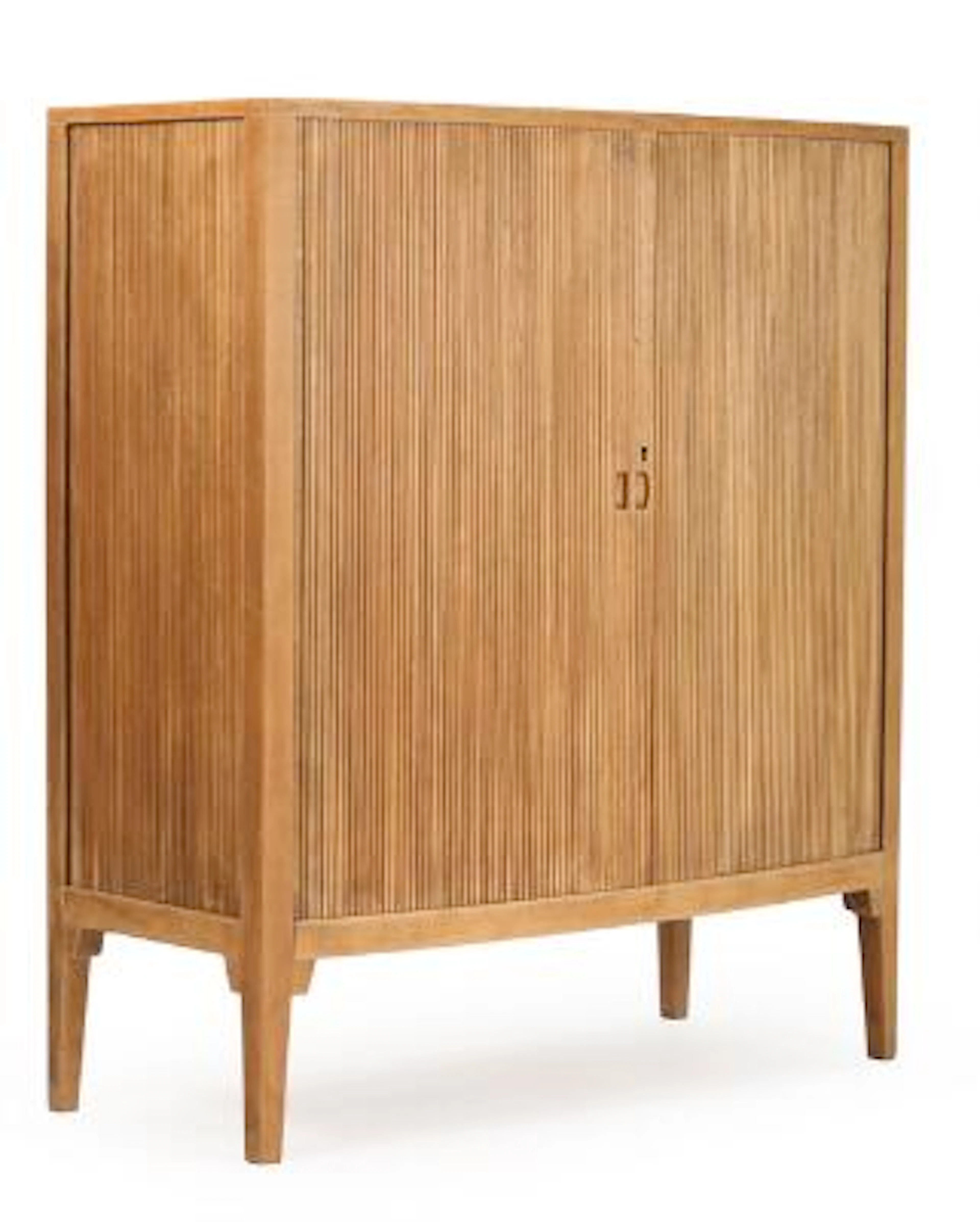 Danish furniture design: Oak cabinet with slightly curved front and