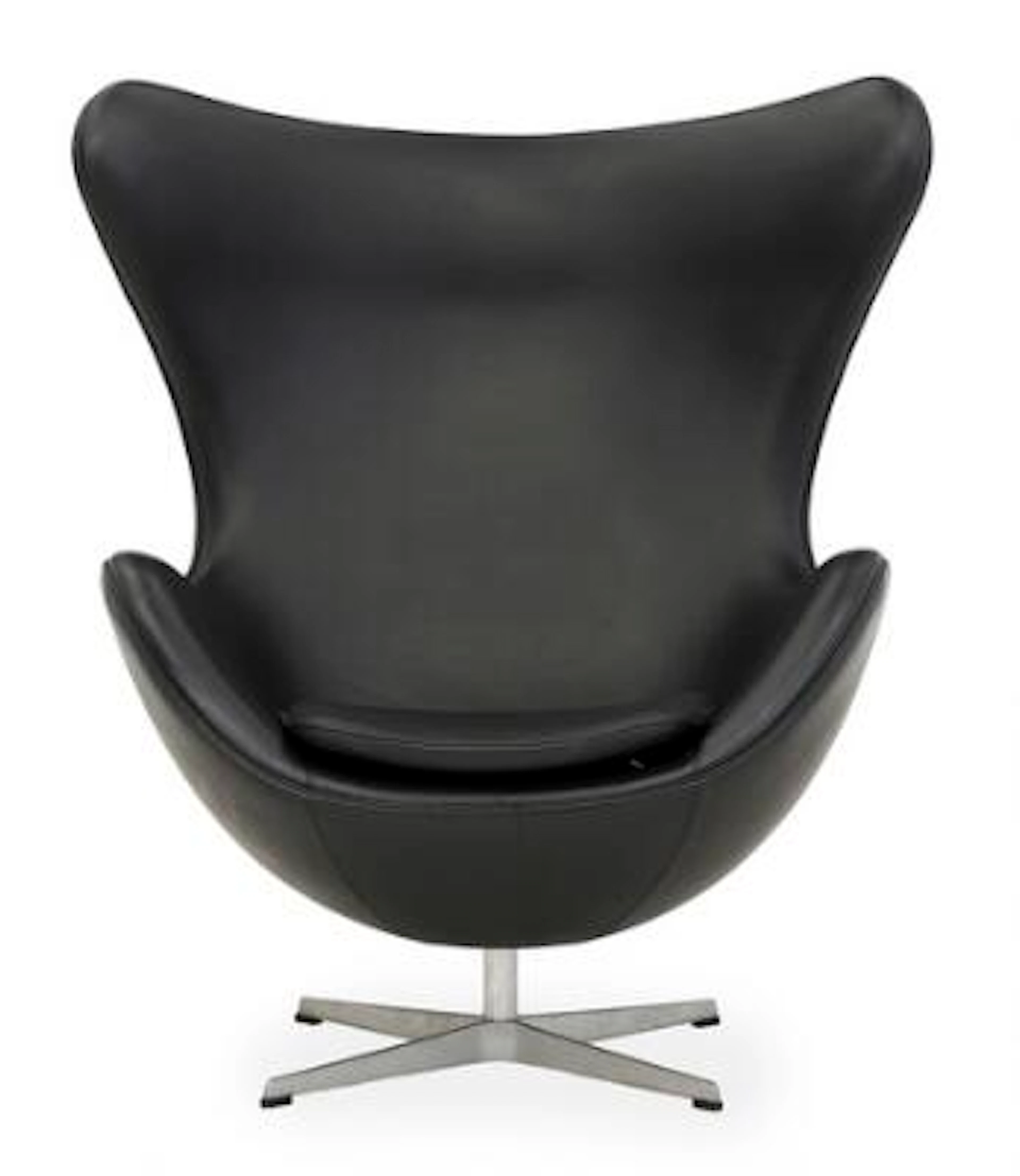 Arne Jacobsen: “The Egg Chair”. Swivel easy chair with satin polished