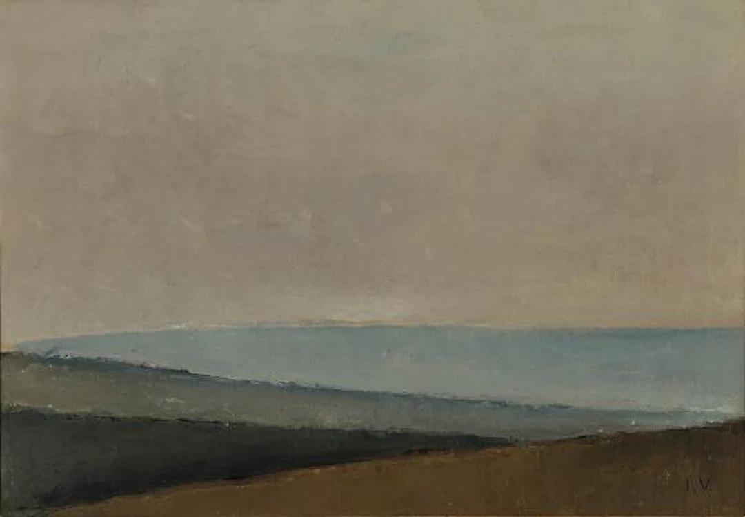 Jeppe Vontillius: Landscape, Lønholt, 1960. Signed I.V. Dated on the
