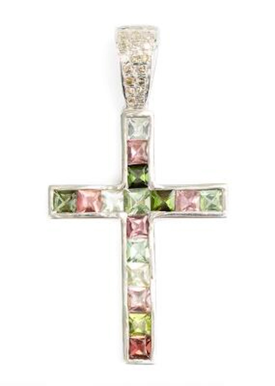 A tourmaline- and diamond pendant set with tourmalines and diamonds