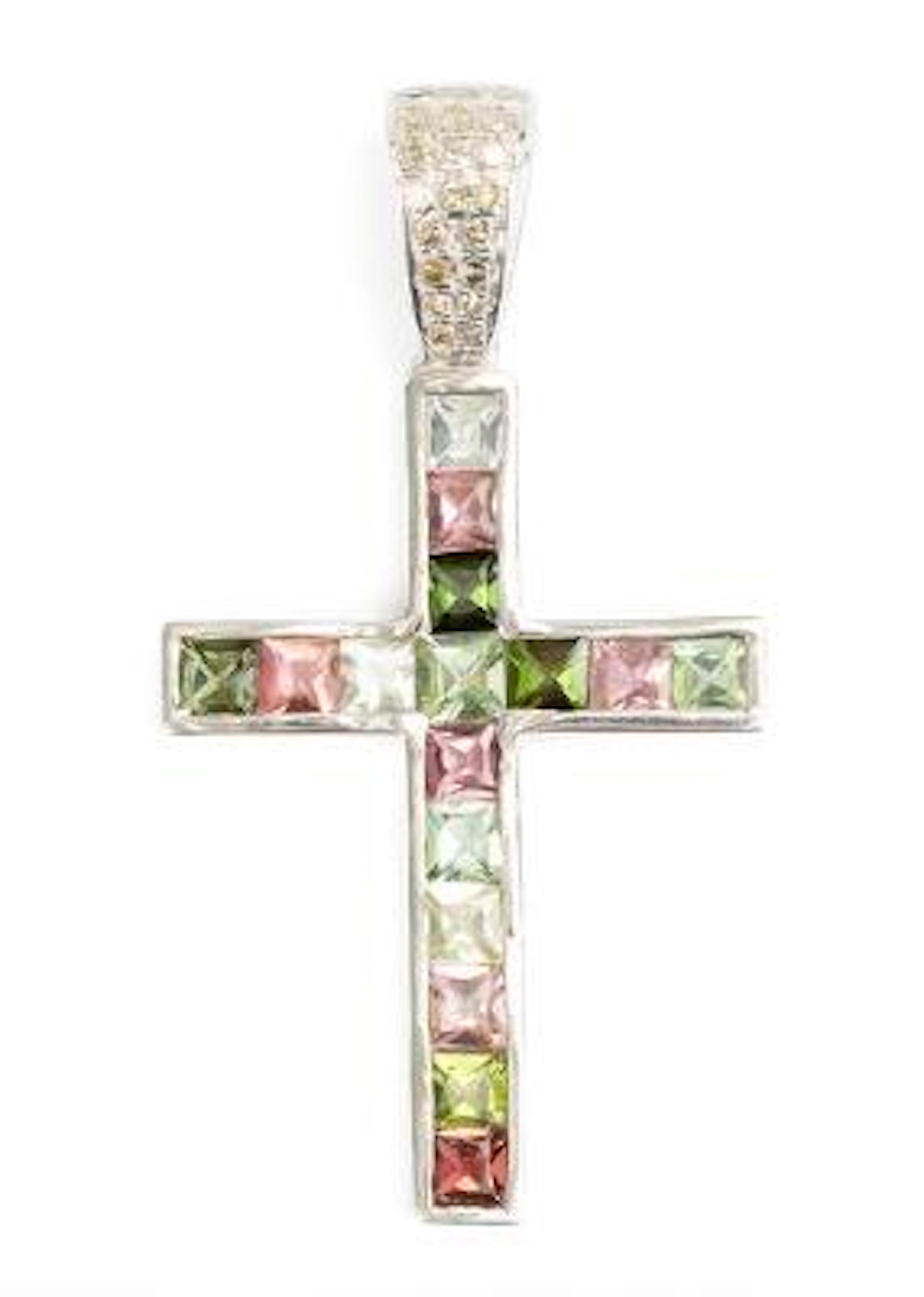 A tourmaline- and diamond pendant set with tourmalines and diamonds