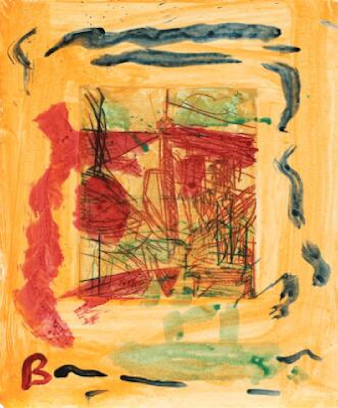 Jens Birkemose: Two composition. Both signed. Handcoloured print.