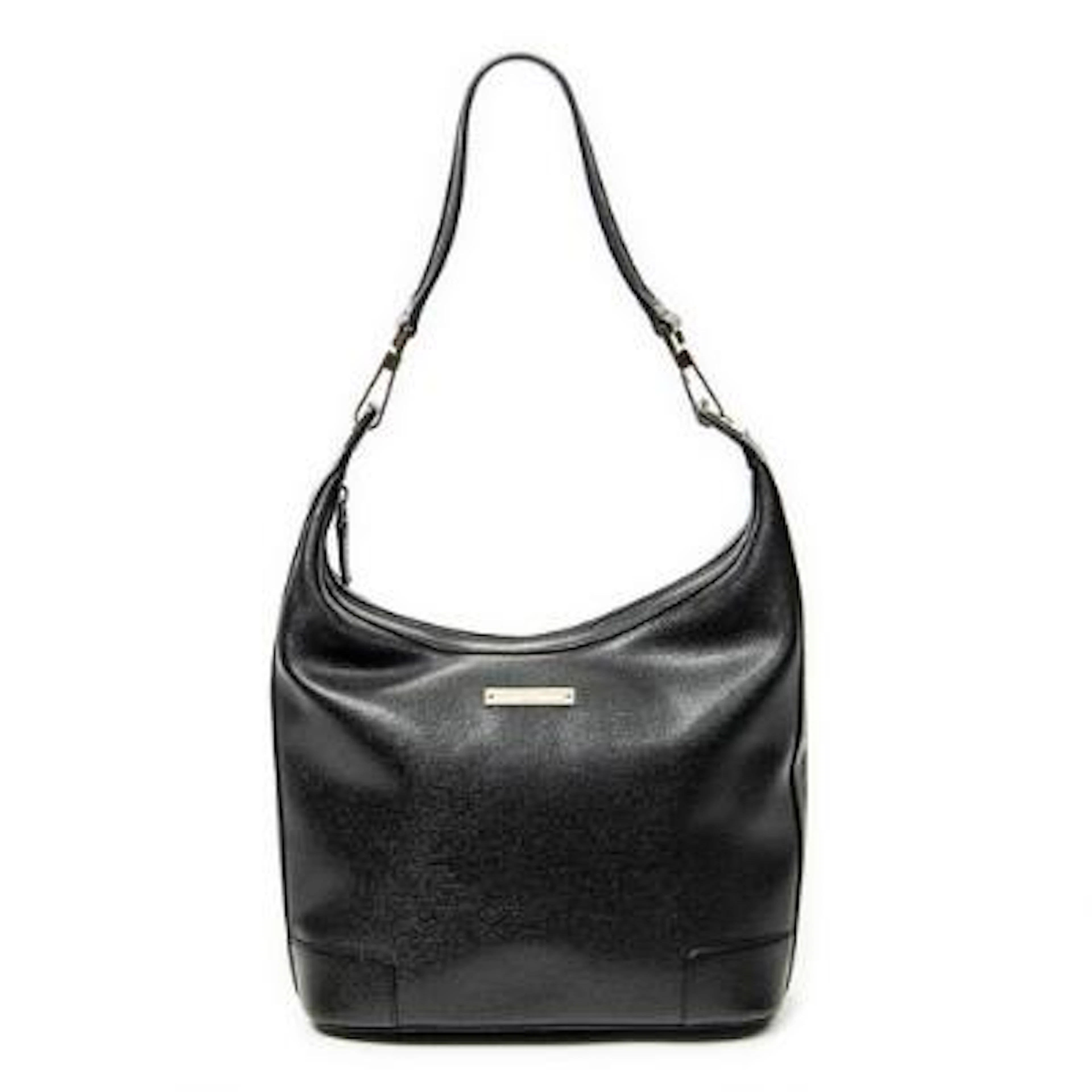 Gucci: "Shoulder Zip Hobo" in black leather with gold-tone hardware