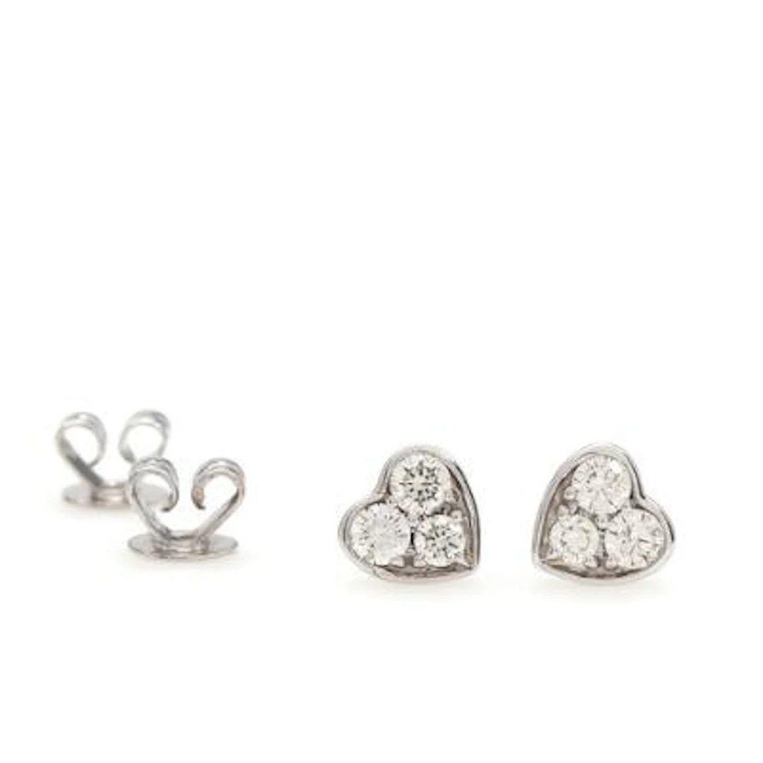 A pair of diamond ear studs, each set with brilliant-cut diamonds