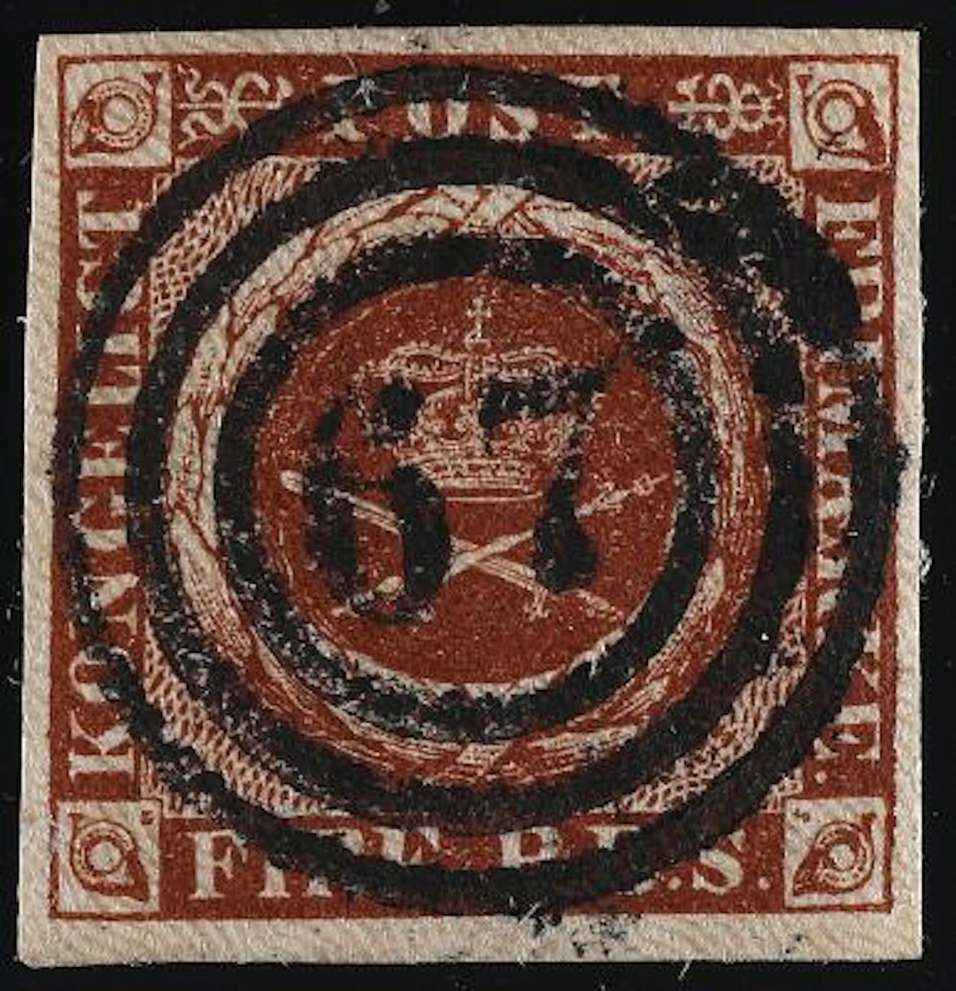 1854. 4 RBS, chestnum brown. Thiele III. Plate IV, no. 49. Wide margined