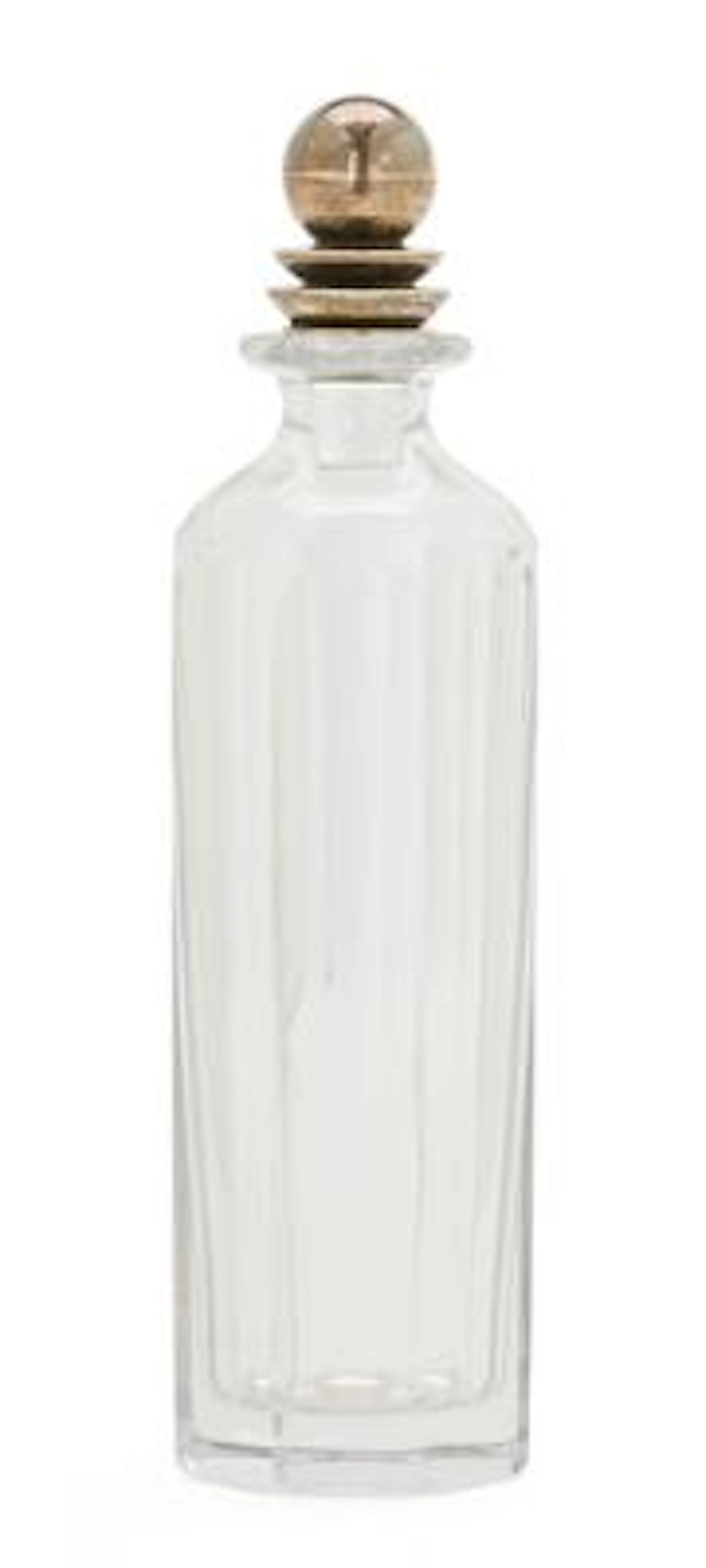 Harald Nielsen: A crystal glass decanter with sterling silver stopper.