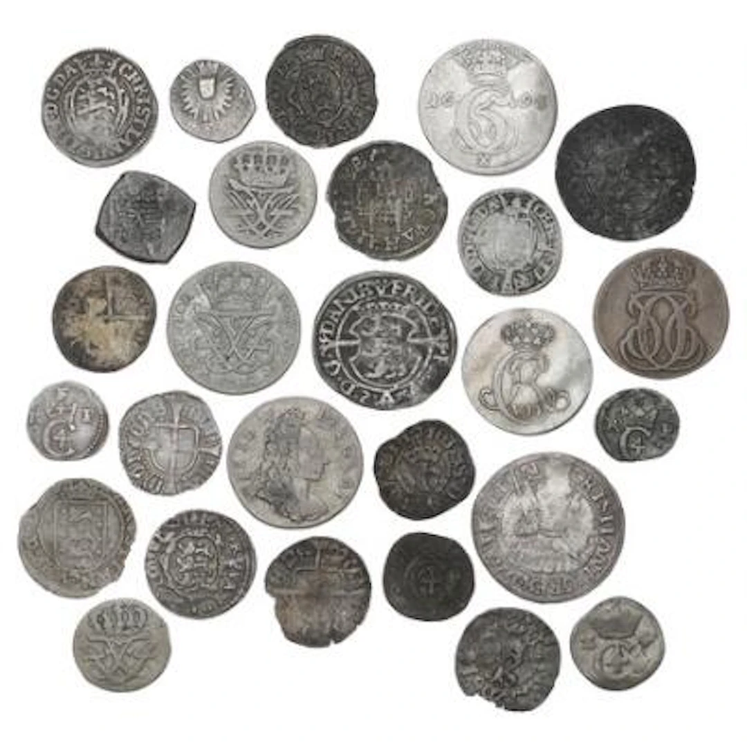 Collection of coins from Christian I to Christian VII, in total 26