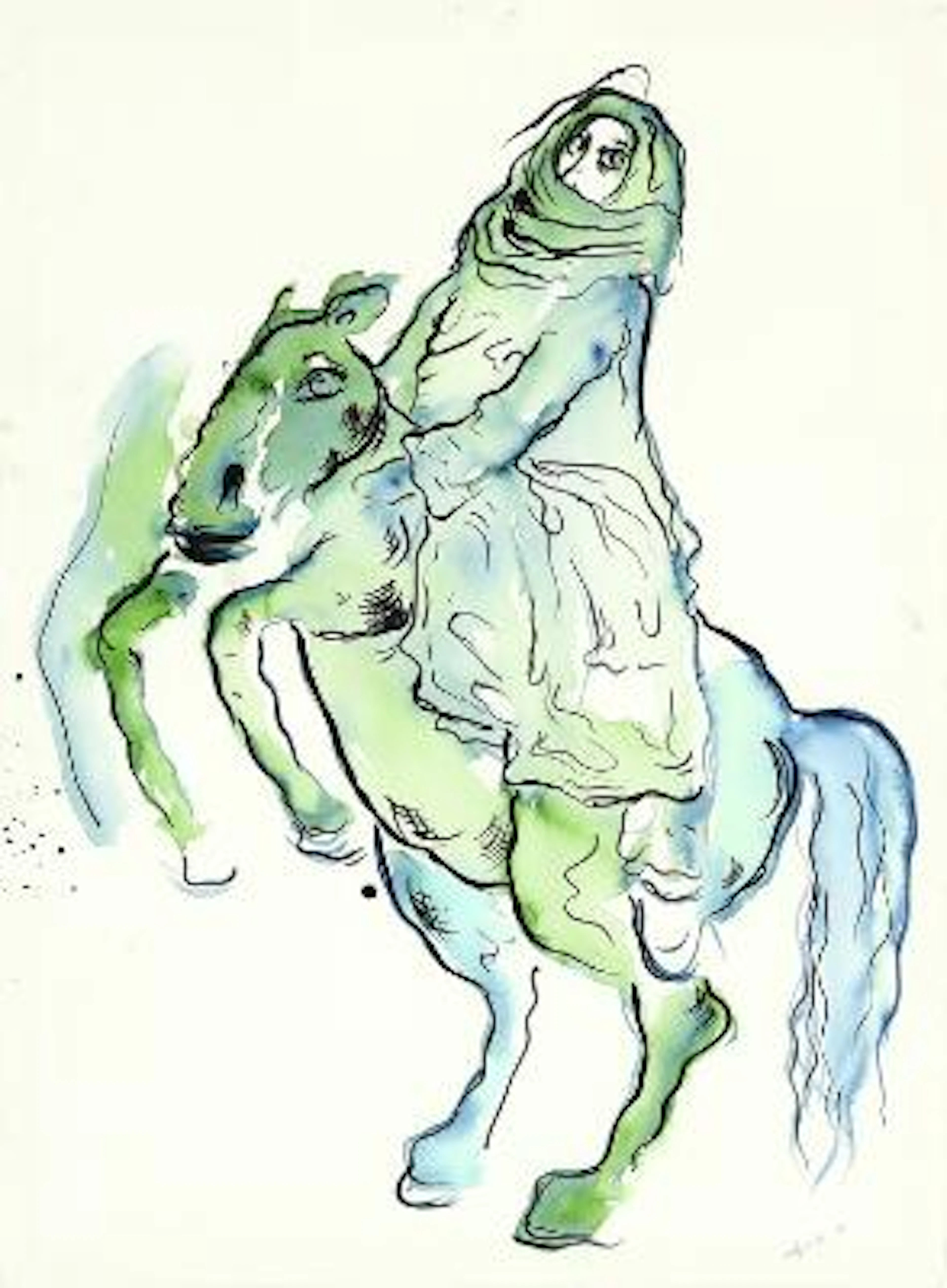Bjarne Melgaard: Untitled. Signed Bjarne Melgaard 97. Mixed media