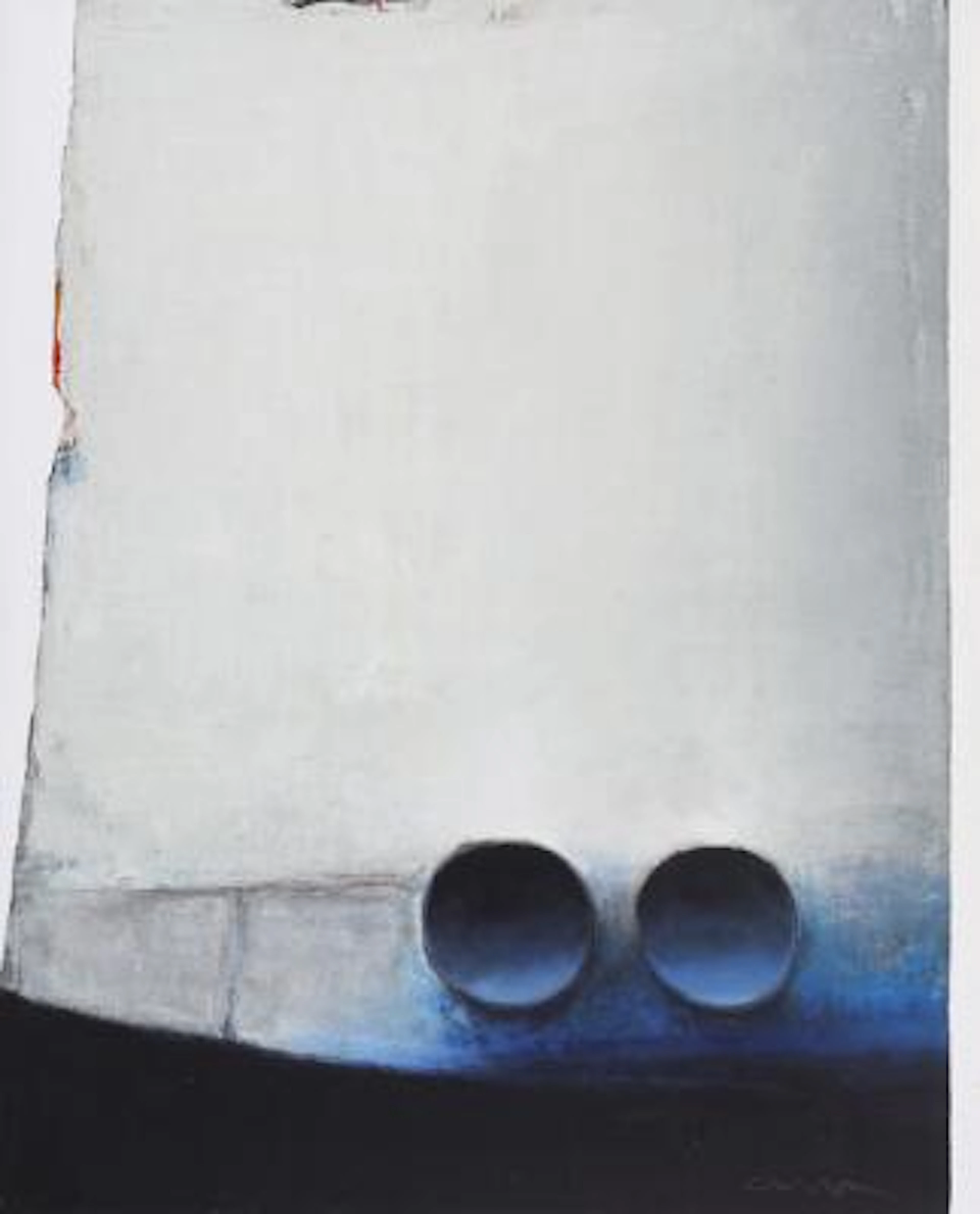 Albert Bertelsen: "Mur med rør", 1998. Signed monogram. Oil on canvas.