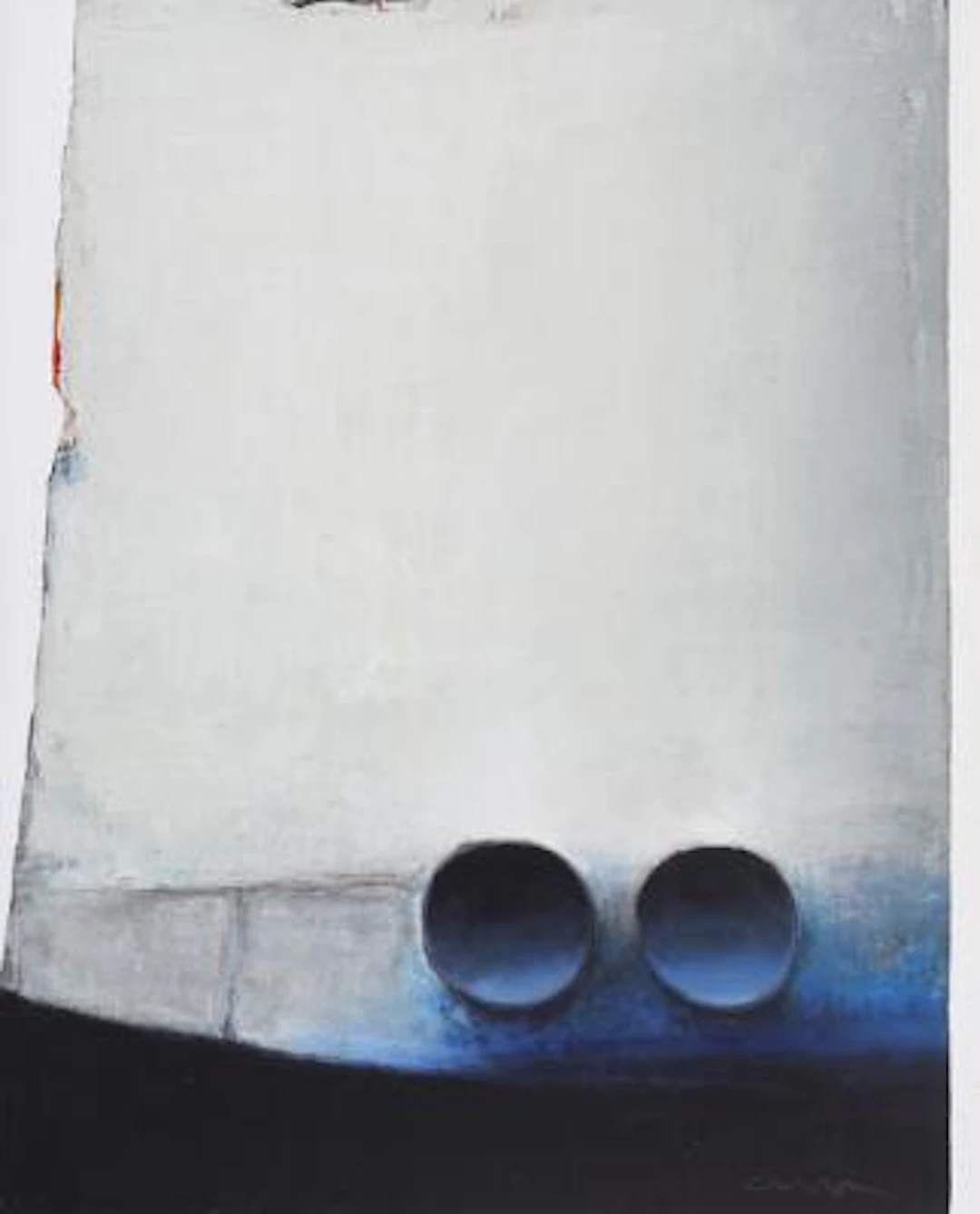 Albert Bertelsen: "Mur med rør", 1998. Signed monogram. Oil on canvas.