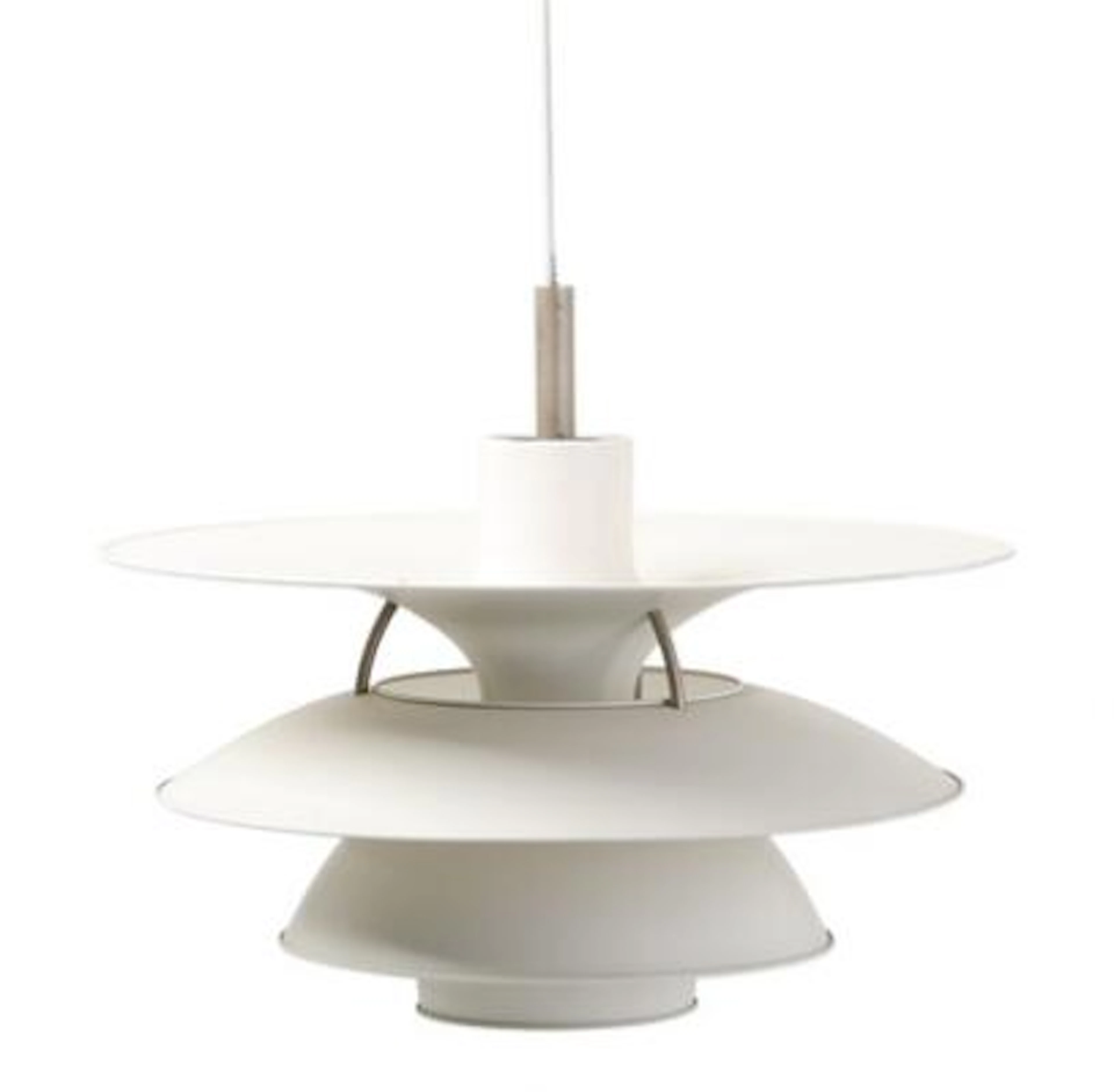 Poul Henningsen: "Charlottenborg". PH 6½-6 pendant of white-lacquered