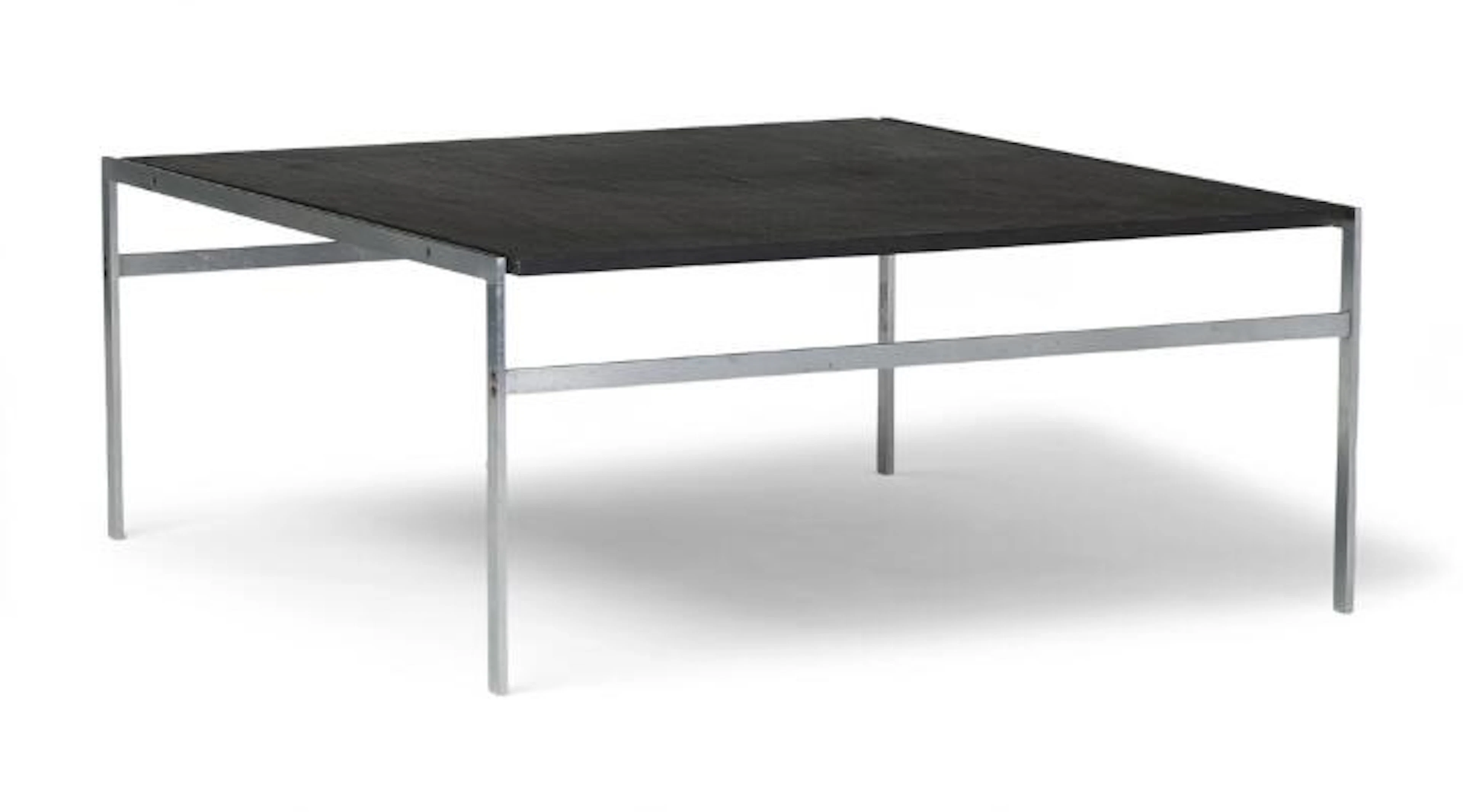 Preben Fabricius, Jørgen Kastholm: Steel coffee table with slate top.