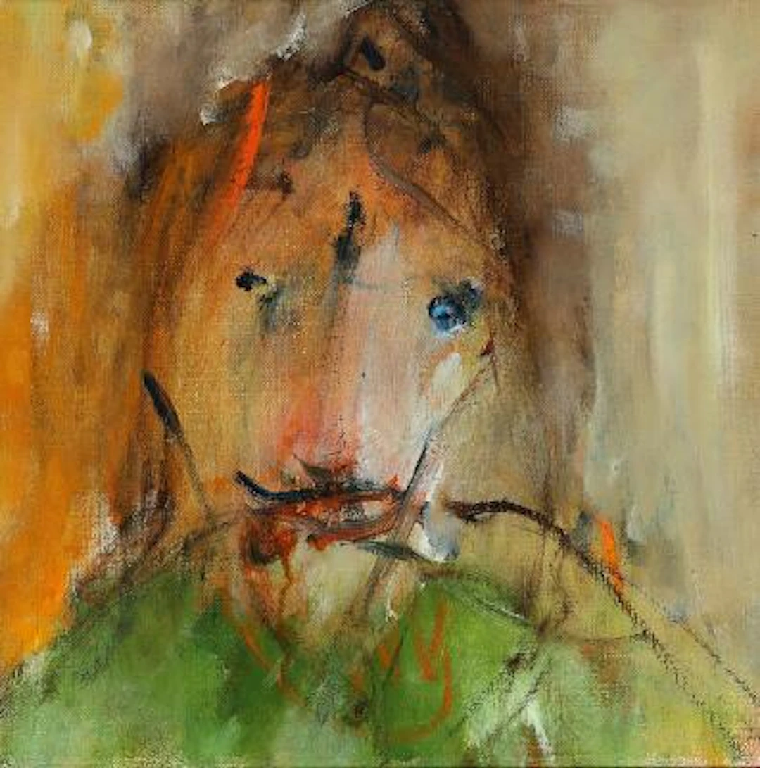 Leif Lage: Face, 1982. Signed and dated on the reverse. Oil on canvas.